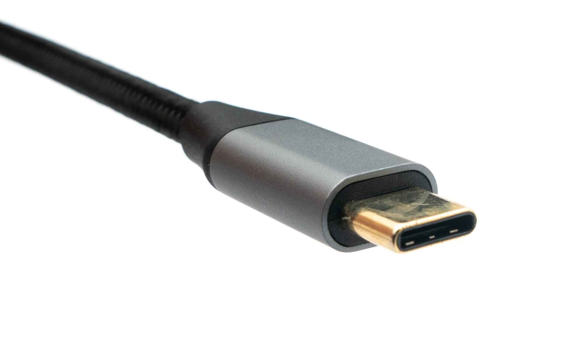 SYSTEM-S 3in1 Adapter Mini DP 1.4 Buchse & 2x USB 3.1 Typ C Buchse zu Typ C Stecker Grau