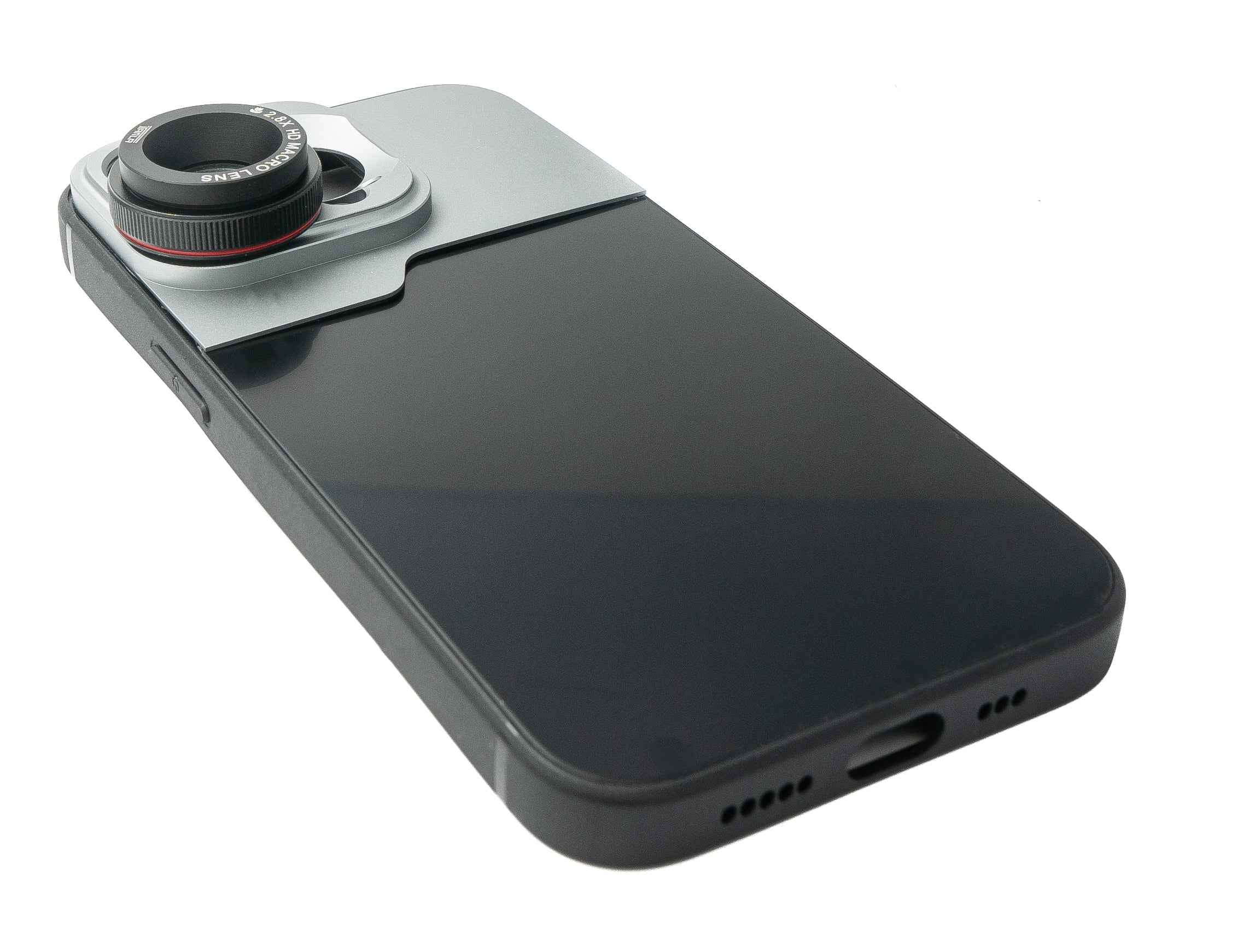 SYSTEM-S Makro Linse 2.8x HD Filter mit Hülle in Schwarz für iPhone 13 Pro