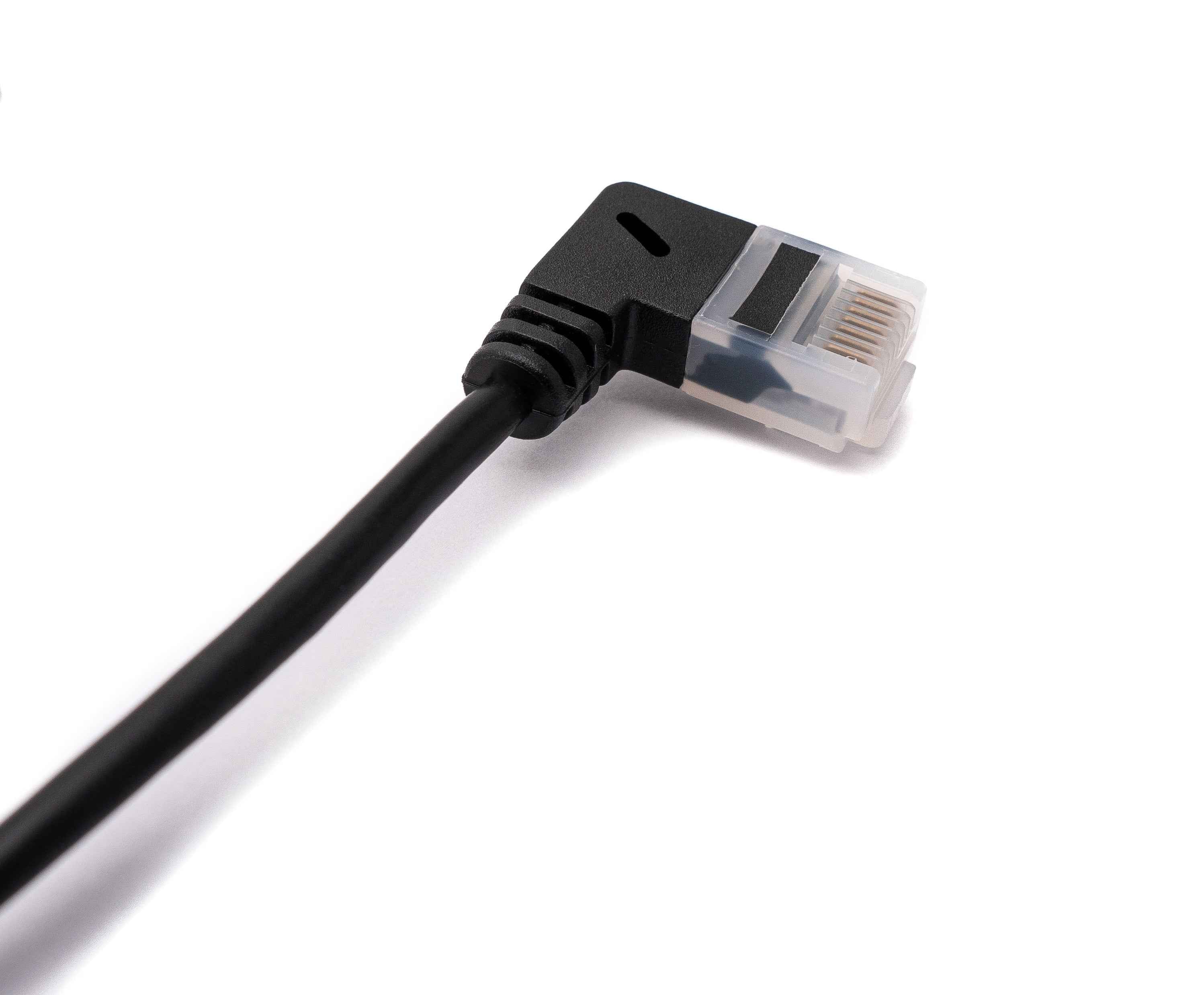 SYSTEM-S LAN Kabel 25 cm RJ45 8P8C STP Cat6 Stecker zu Stecker Winkel Schwarz