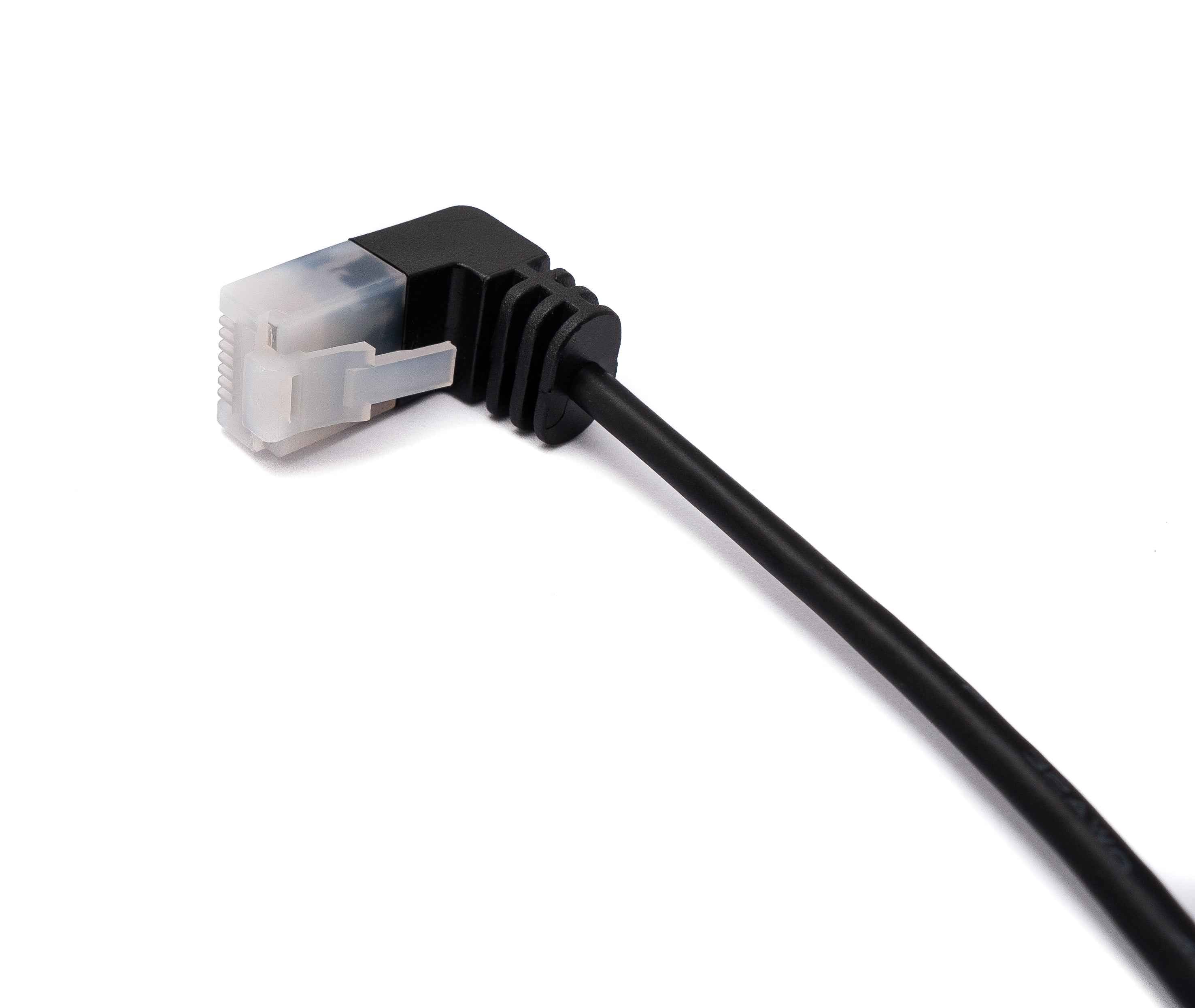SYSTEM-S LAN Kabel 25 cm RJ45 8P8C STP Cat6 Stecker zu Stecker Winkel Schwarz