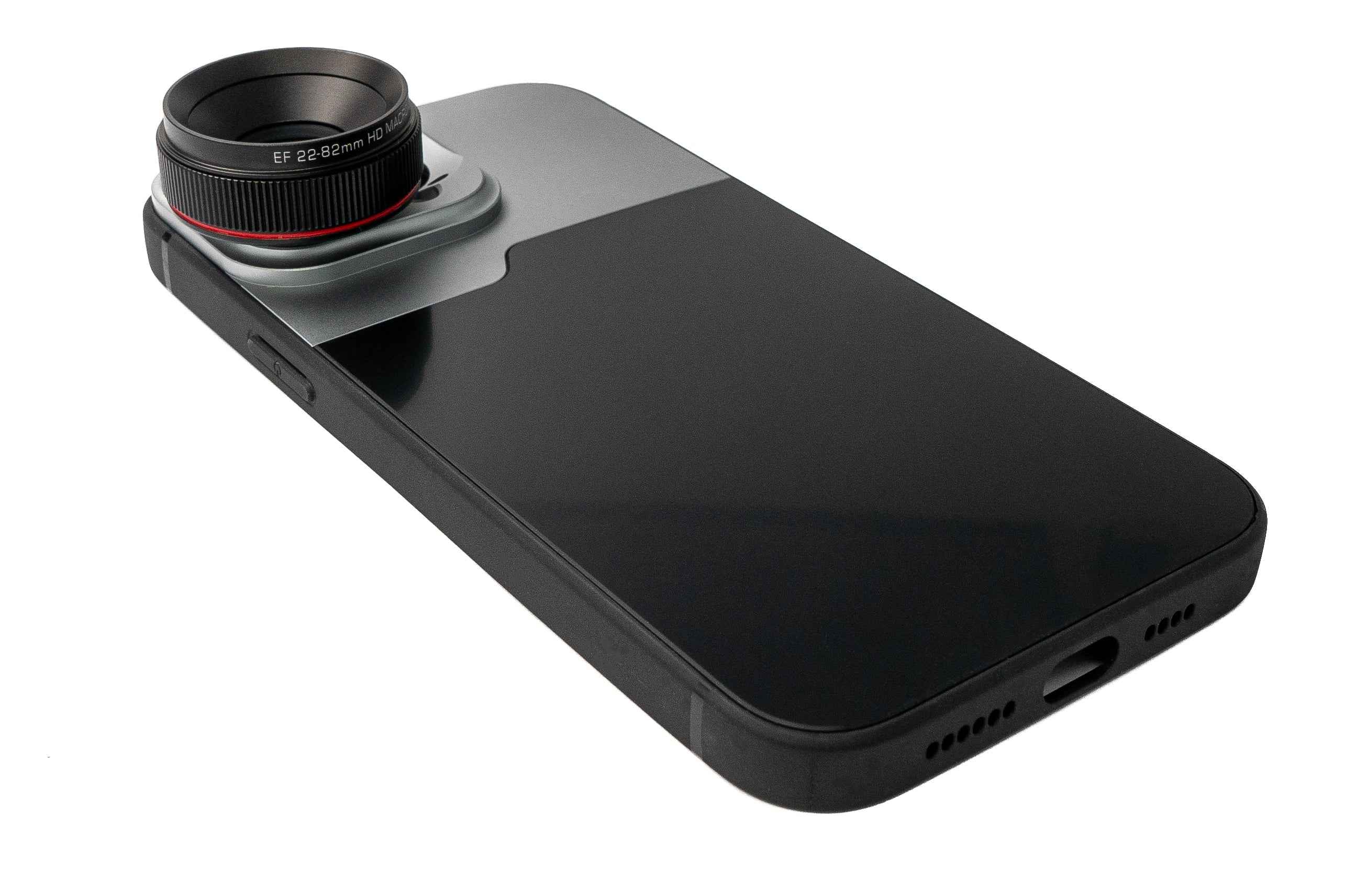 SYSTEM-S Makro Linse 1.1x bis 2.8x Filter mit Hülle in Schwarz für iPhone 13 Pro Max
