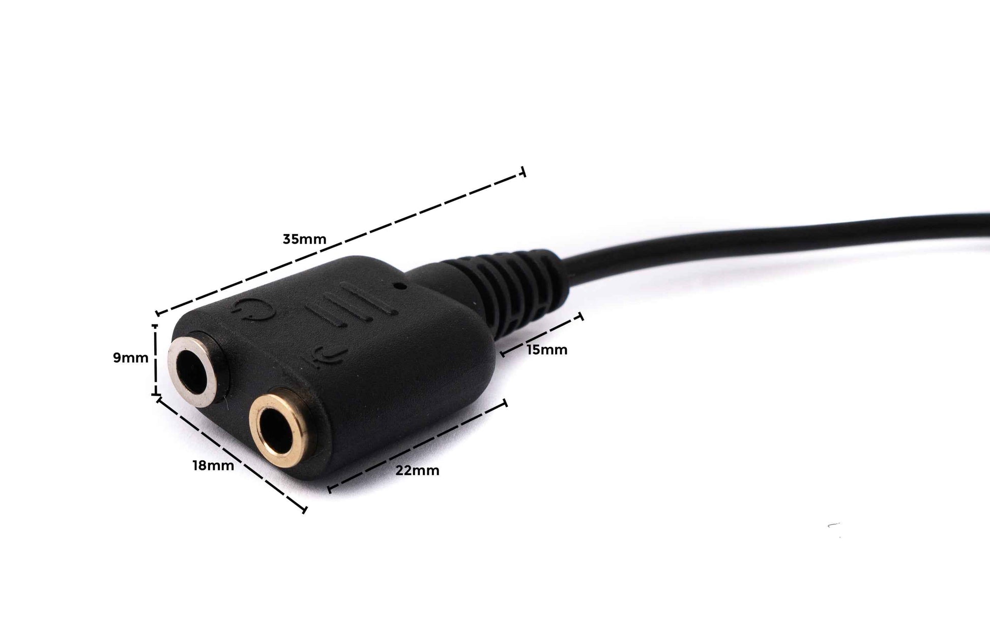 SYSTEM-S Telefon Headset Adapter 20cm RJ9 Stecker zu 2x 3.5 mm Klinke Audio Kabel Schwarz