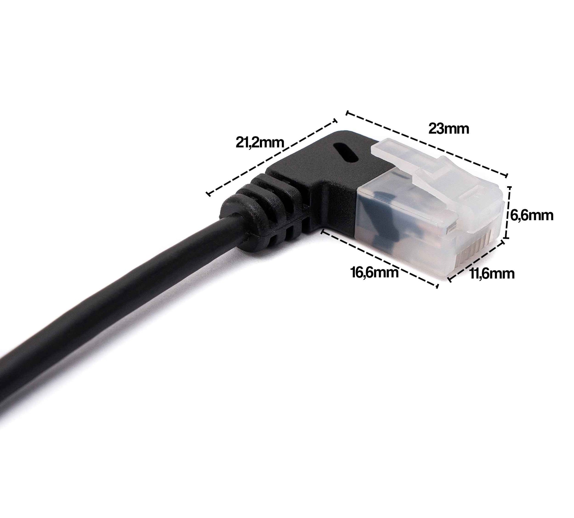 SYSTEM-S LAN Kabel 25 cm RJ45 8P8C STP Cat6 Stecker zu Stecker Winkel Schwarz