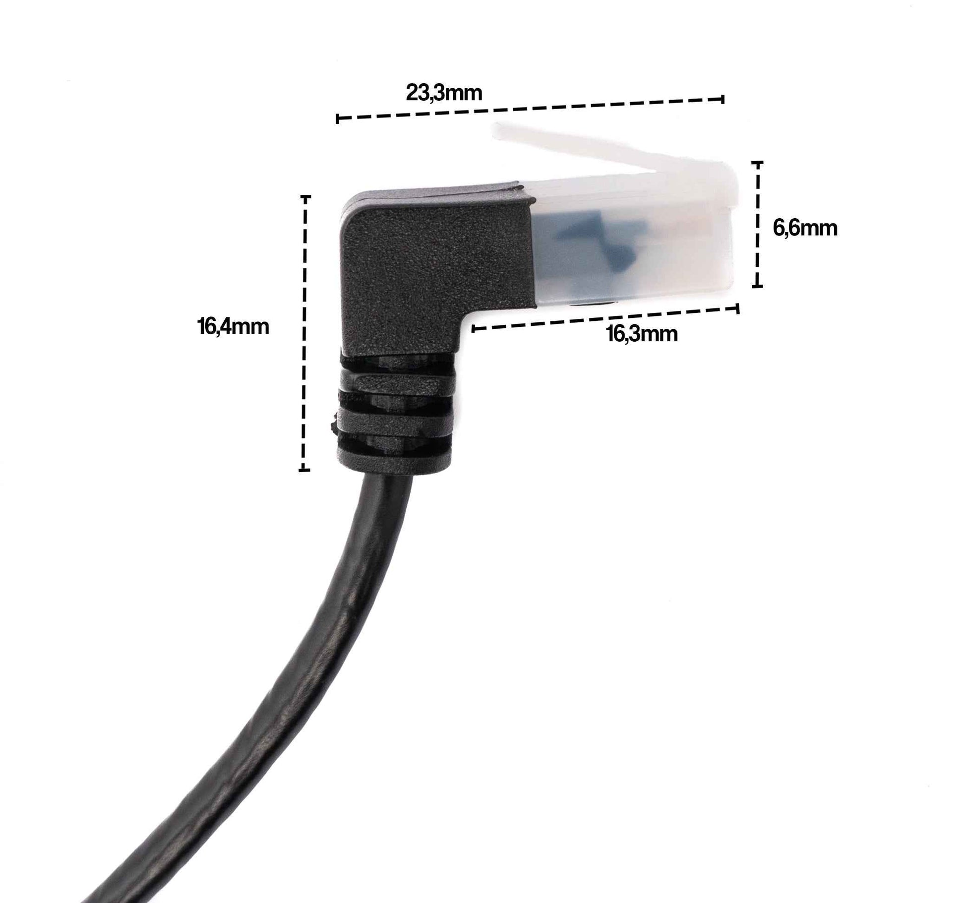 SYSTEM-S LAN Kabel 25 cm RJ45 8P8C STP Cat6 Stecker zu Stecker Winkel Schwarz