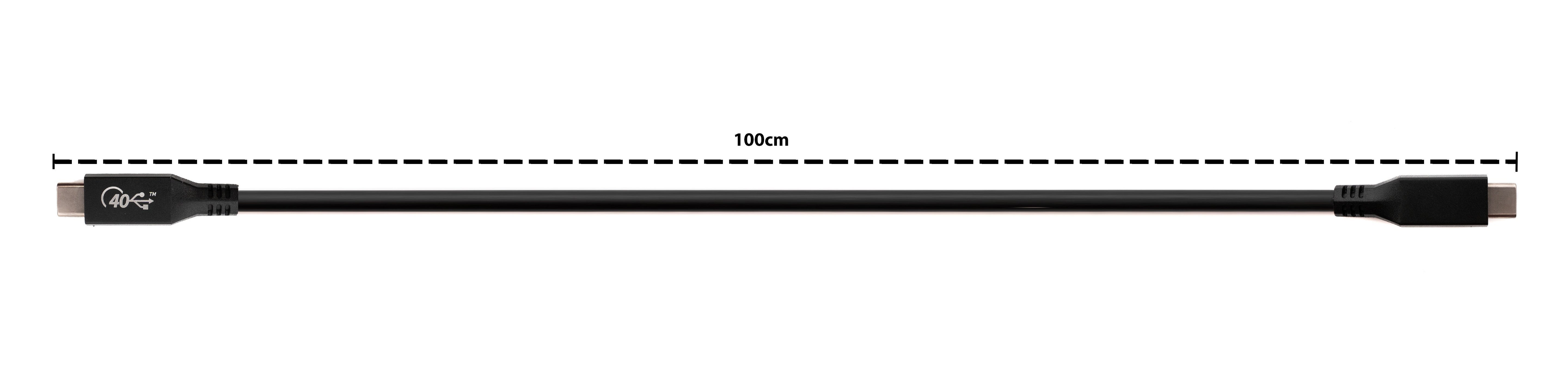 USB4 Kabel USB-C 100 cm 40 Gbit/s 100 W schwarz 80221938 | SYSTEM-S