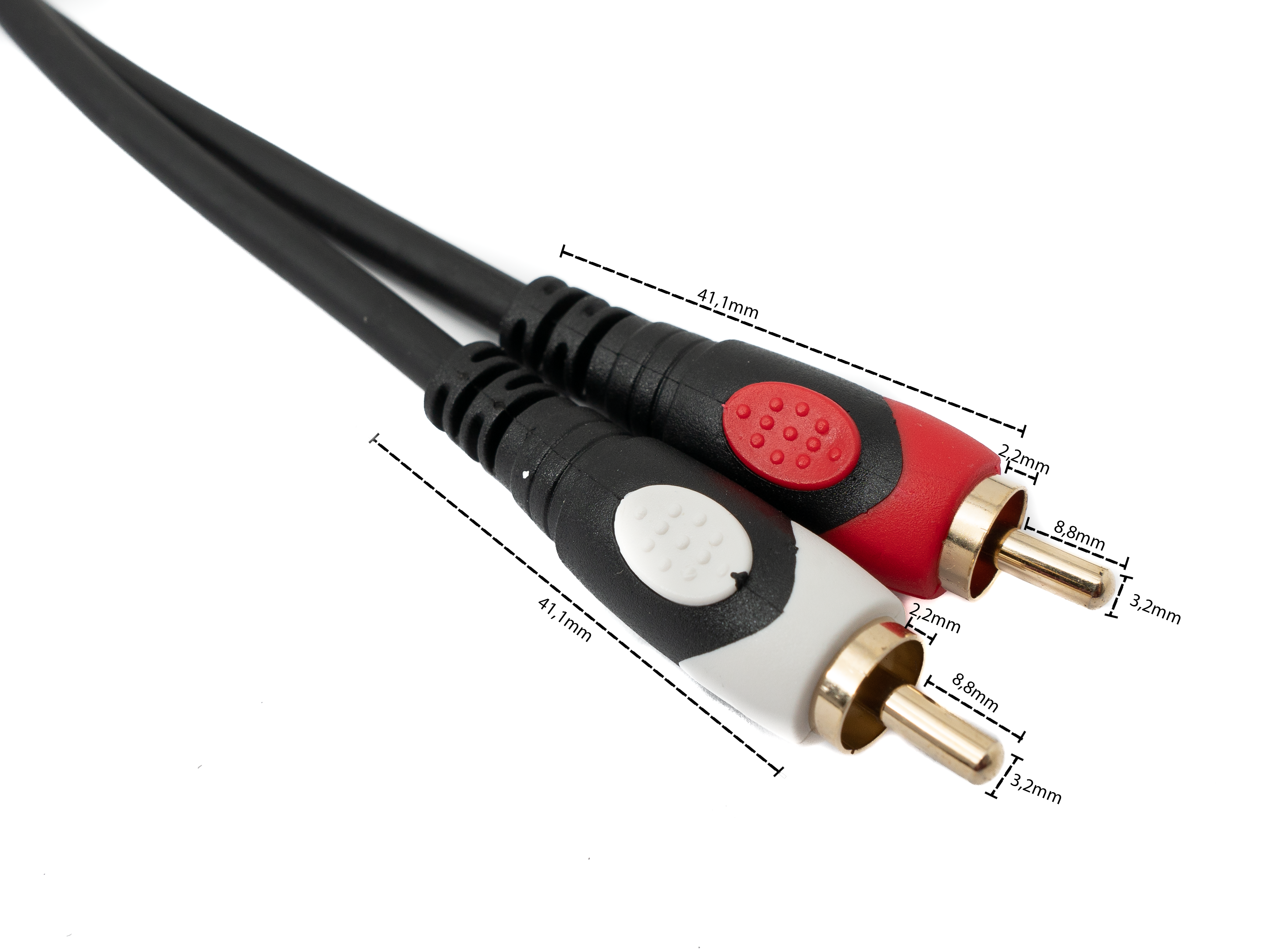 Cinch-Kabel 2 RCA Stecker zu Stecker 20 m Stereo AV schwarz | System-S