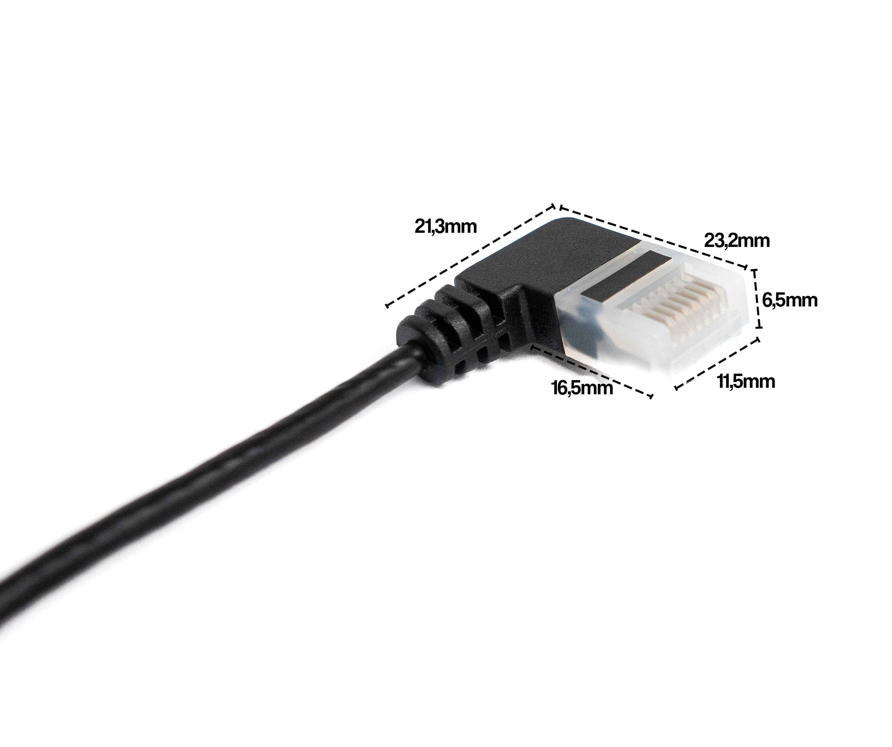 SYSTEM-S LAN Kabel 25 cm RJ45 8P8C STP Cat6 Stecker zu Stecker Winkel Schwarz