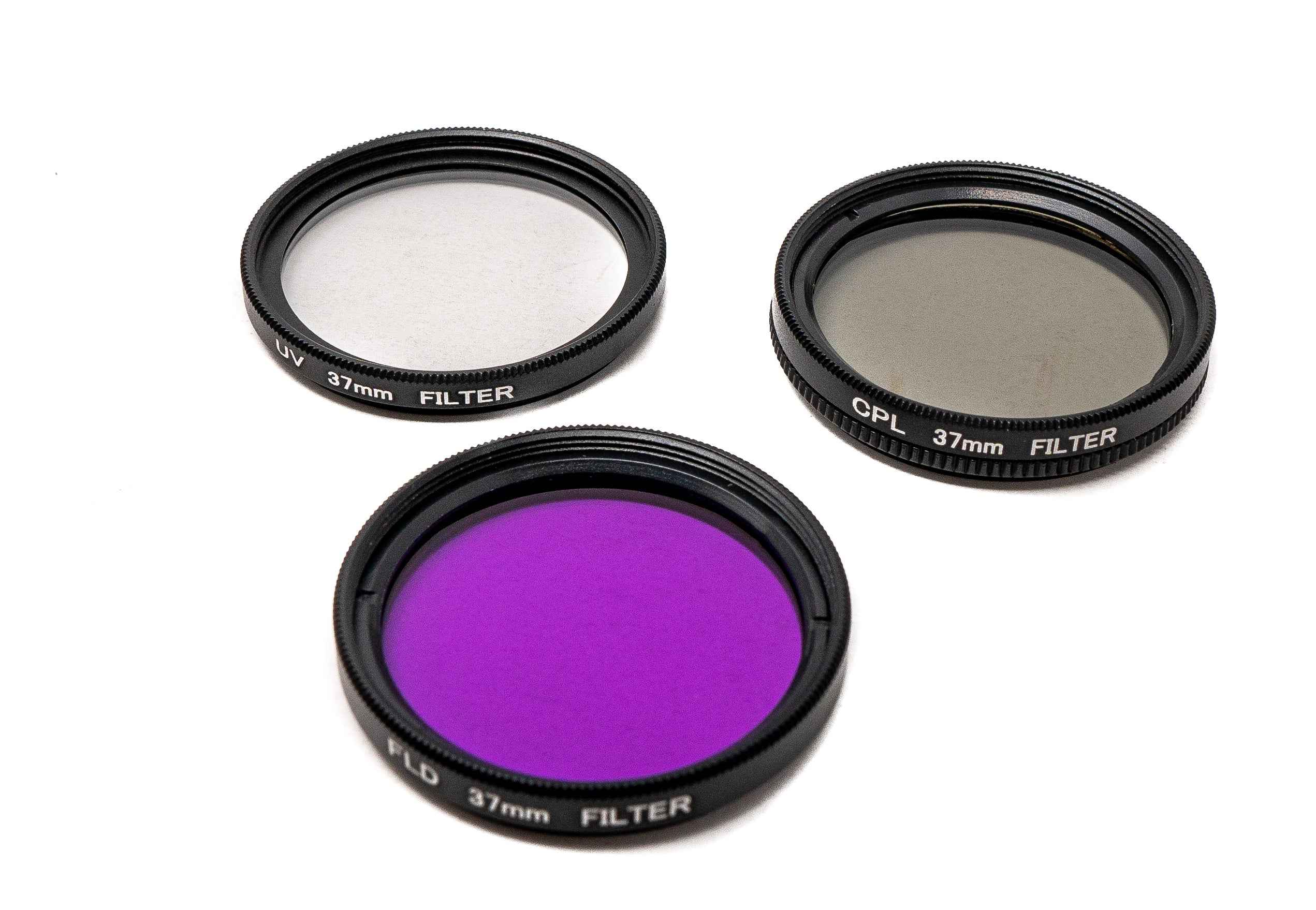 SYSTEM-S Filter UV CPL FLD Set 37 mm Linse Kit mit Clip Tasche in Schwarz