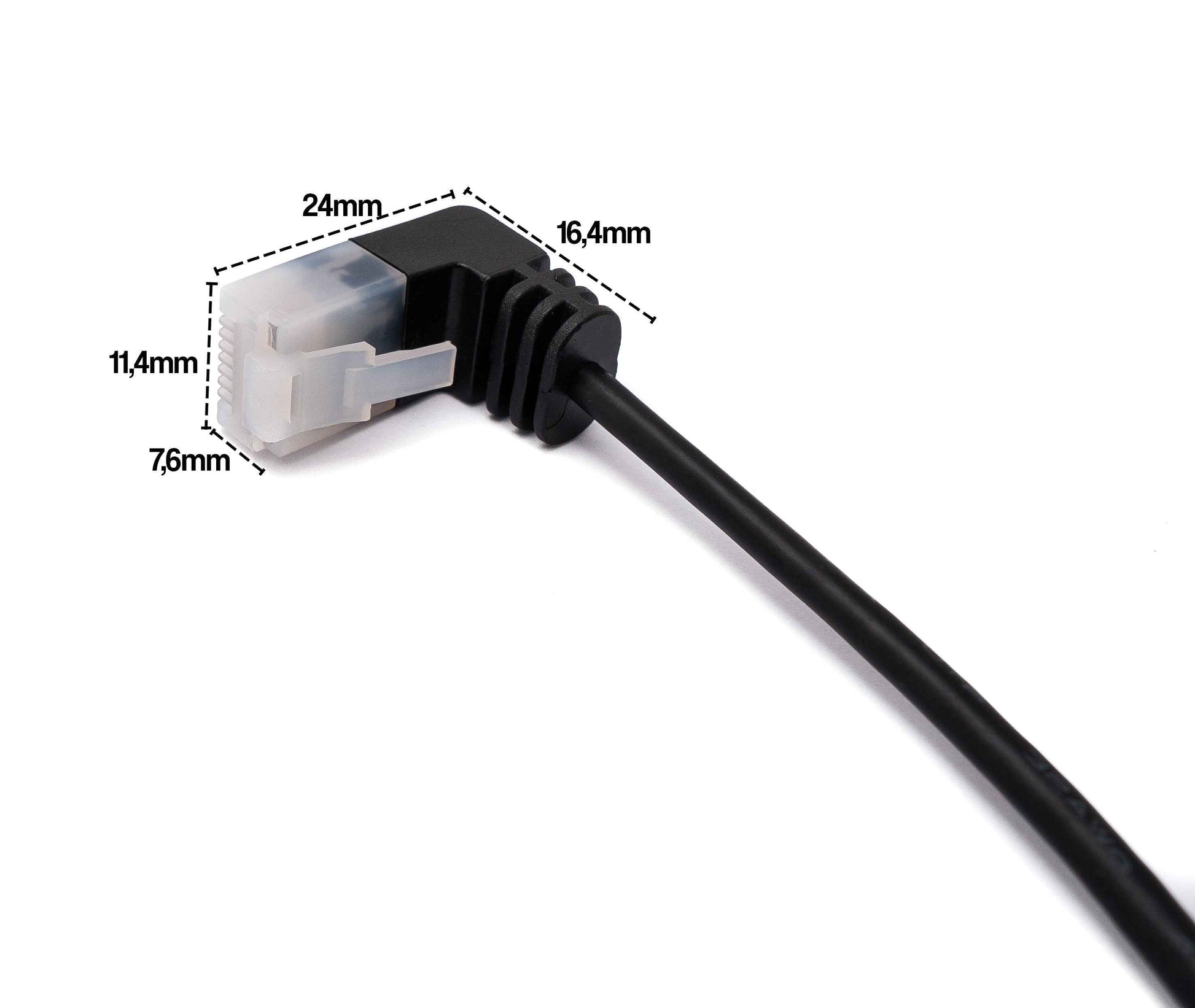 SYSTEM-S LAN Kabel 25 cm RJ45 8P8C STP Cat6 Stecker zu Stecker Winkel Schwarz