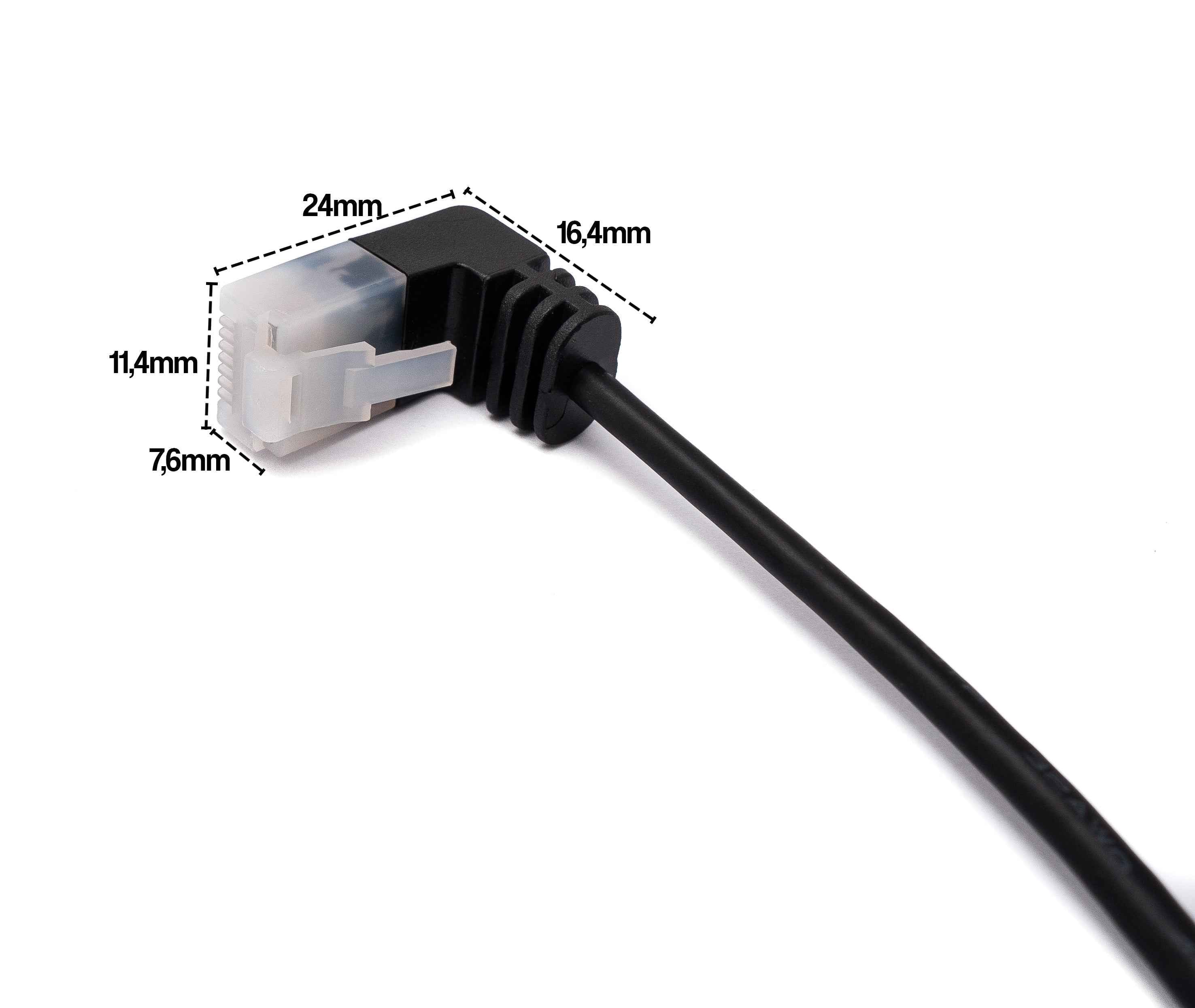 SYSTEM-S LAN Kabel 25 cm RJ45 8P8C STP Cat6 Stecker zu Stecker Winkel Schwarz