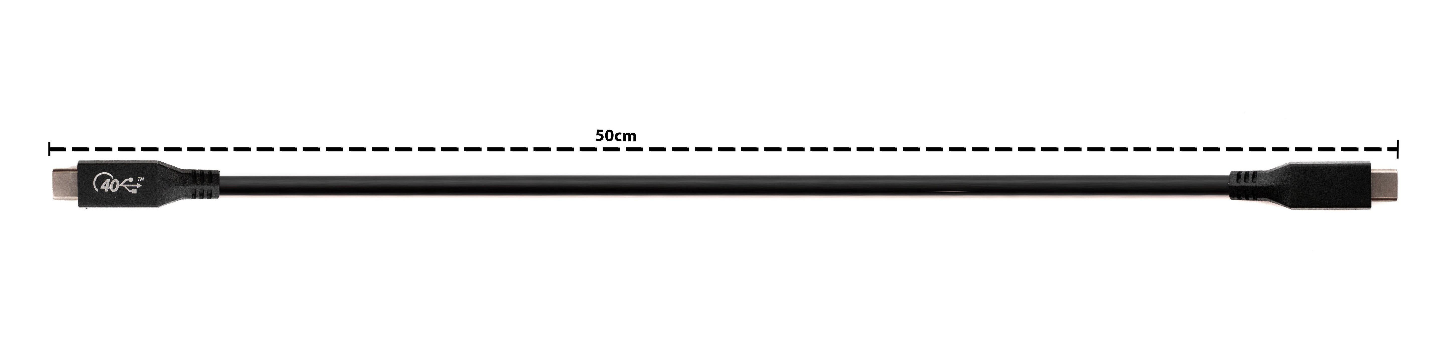 USB4 Kabel 50 cm Typ C Stecker zu Stecker 40 Gbit/s 100 W schwarz 80221863