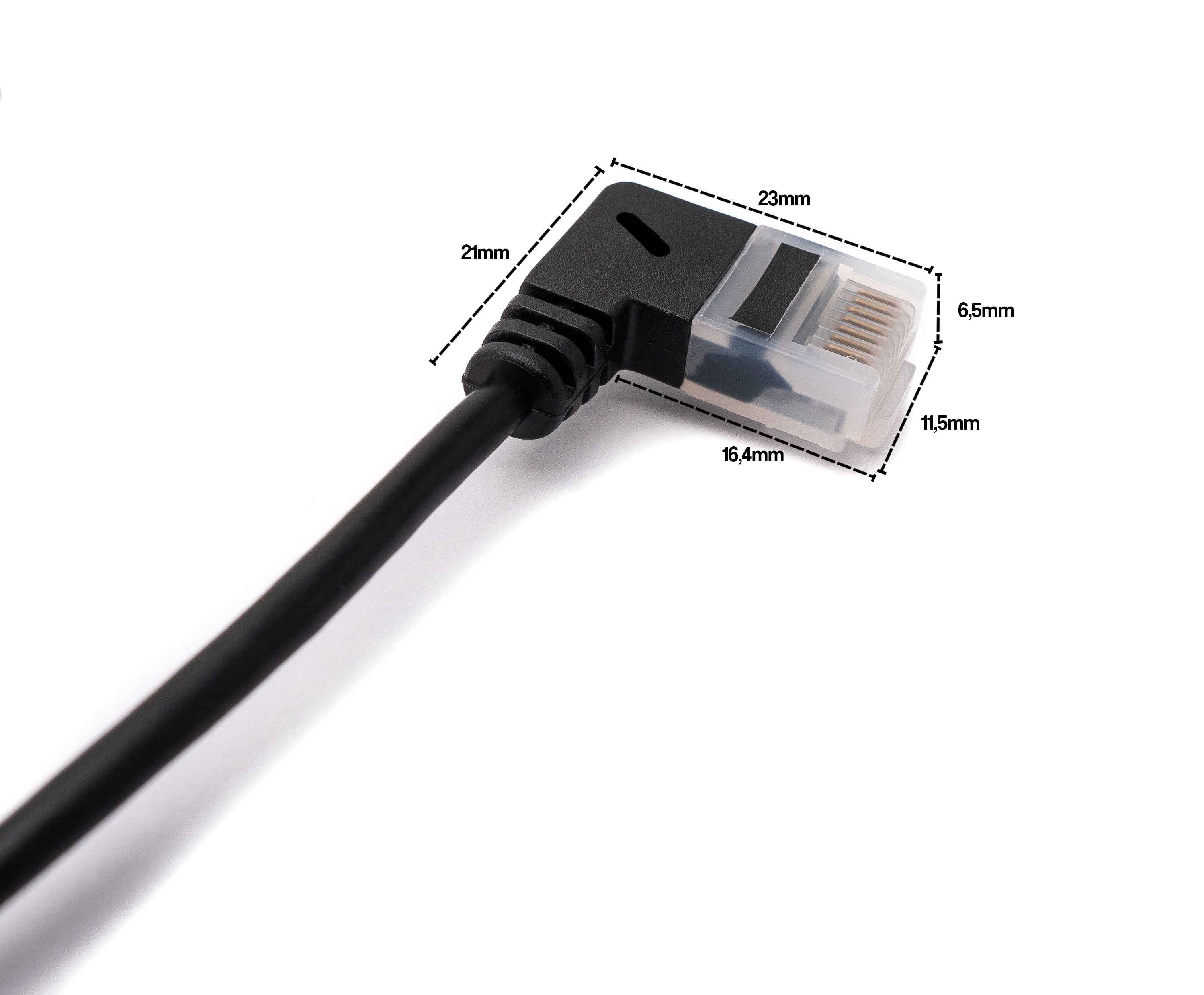 SYSTEM-S LAN Kabel 25 cm RJ45 8P8C STP Cat6 Stecker zu Stecker Winkel Schwarz