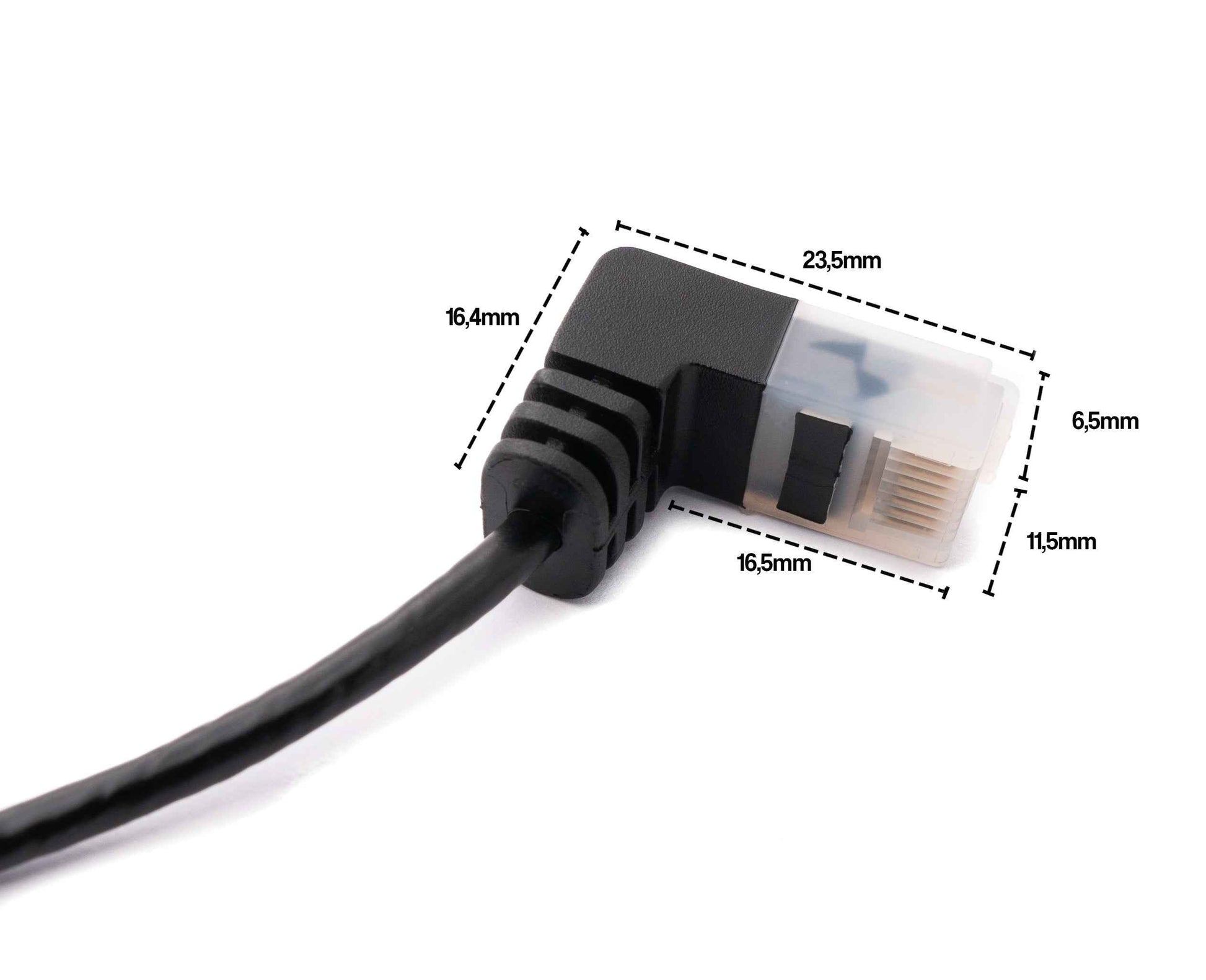 SYSTEM-S LAN Kabel 25 cm RJ45 8P8C STP Cat6 Stecker zu Stecker Winkel Schwarz