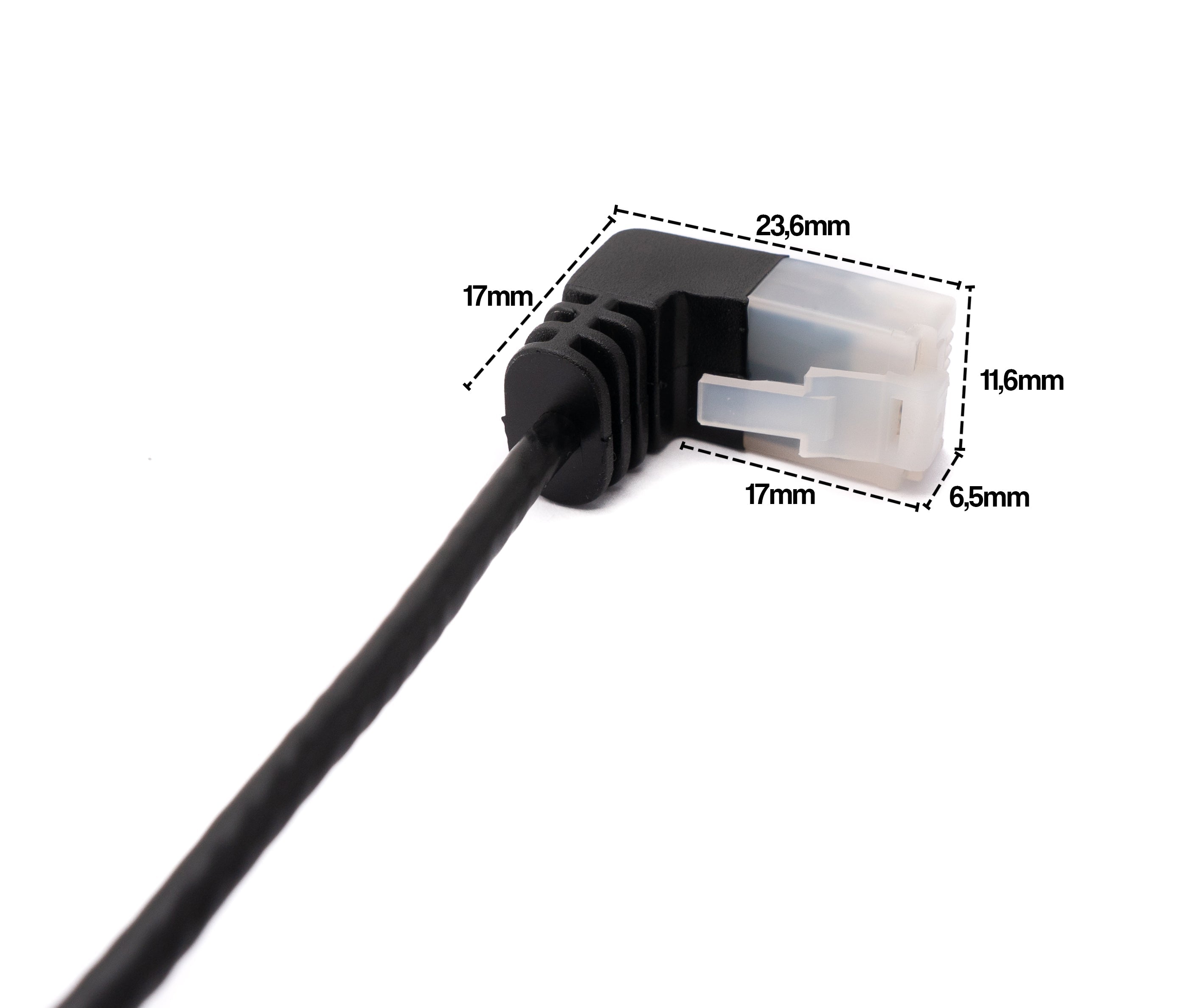 LAN Kabel 25 cm RJ45 8P8C STP Cat6 Stecker zu Stecker Winkel Schwarz | System-S