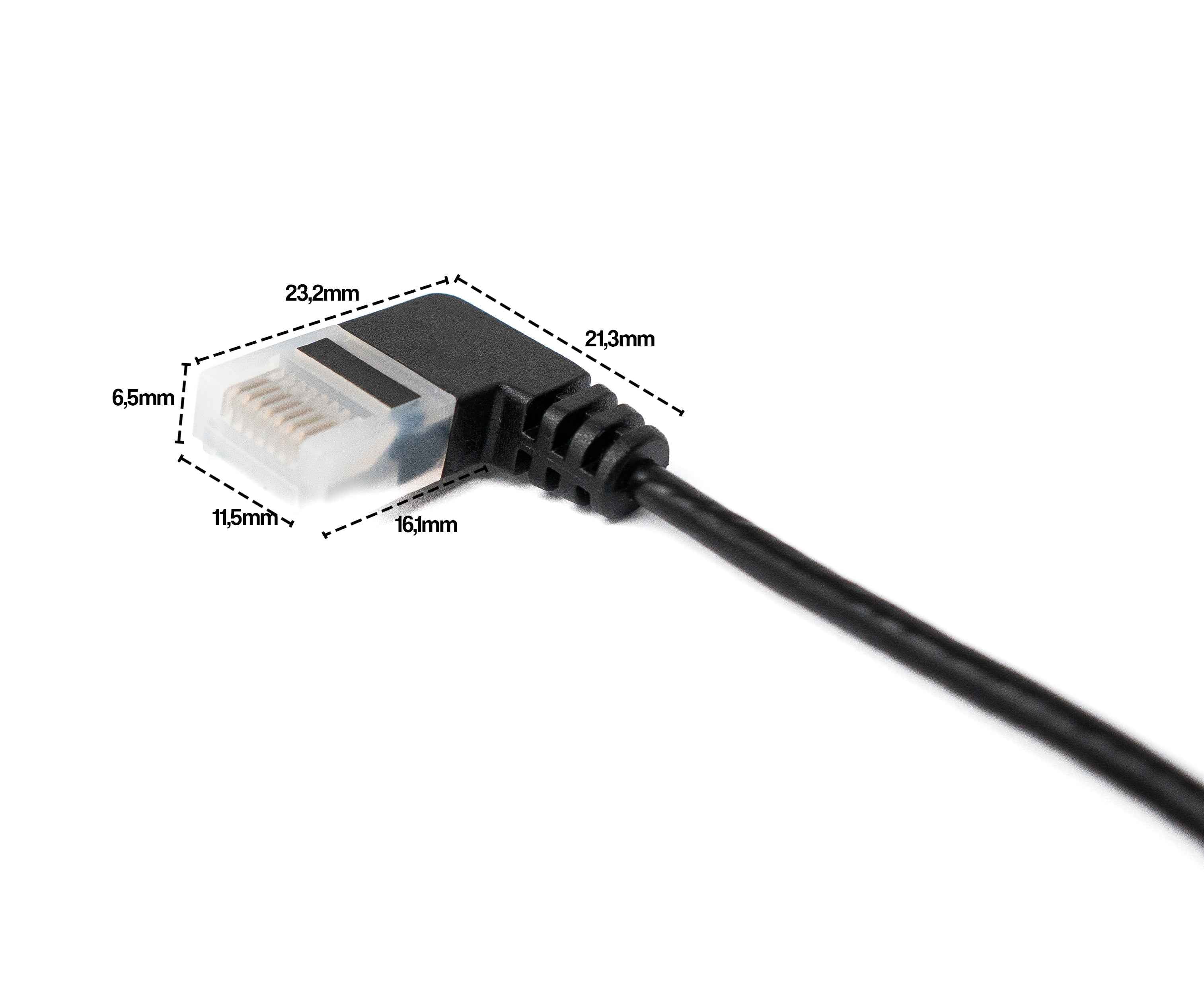 SYSTEM-S LAN Kabel 25 cm RJ45 8P8C STP Cat6 Stecker zu Stecker Winkel Schwarz