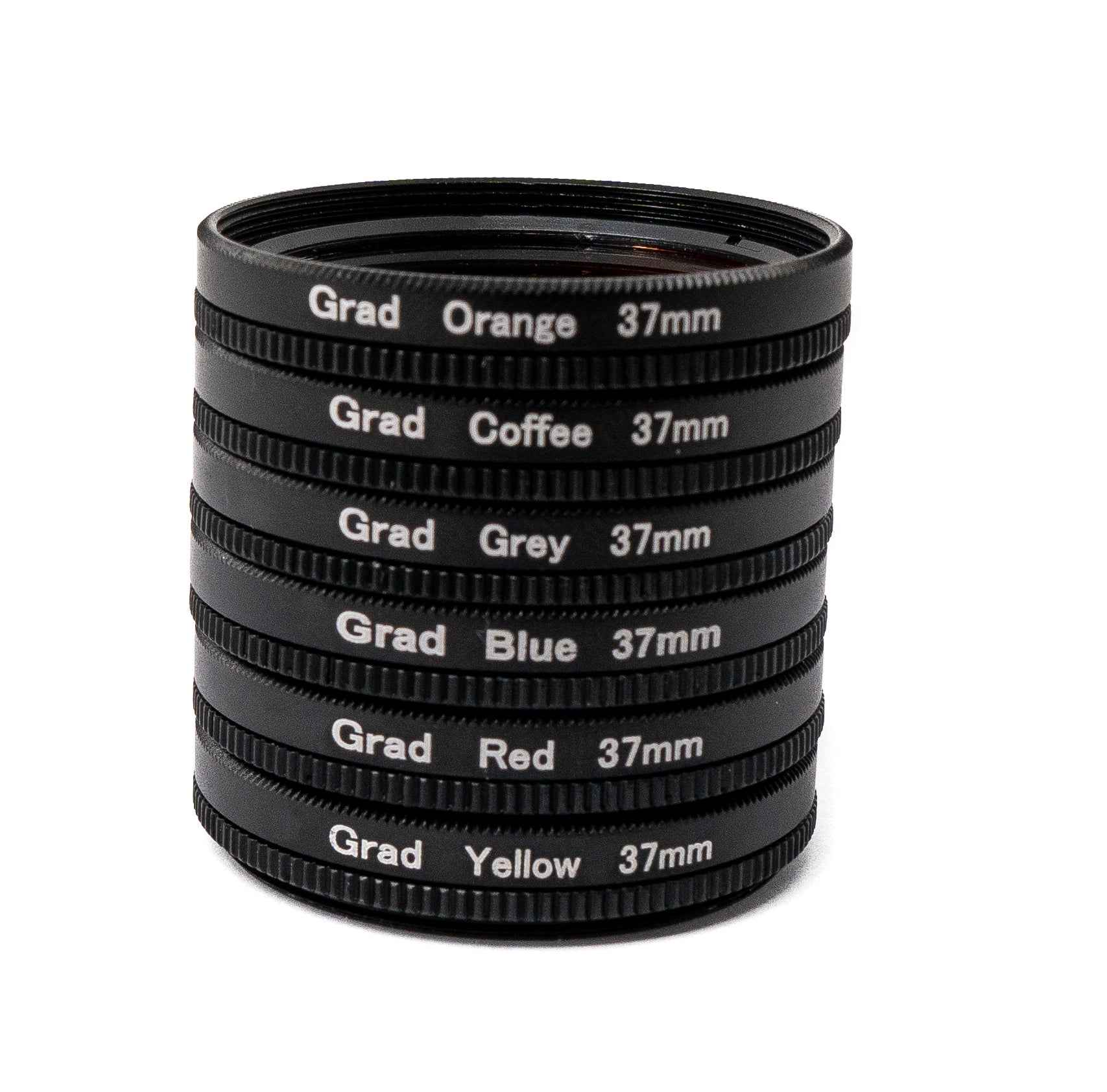 SYSTEM-S Farbfilter Set 37 mm 6 Stück mit Übergang Farbe Kit mit Clip Tasche in Schwarz