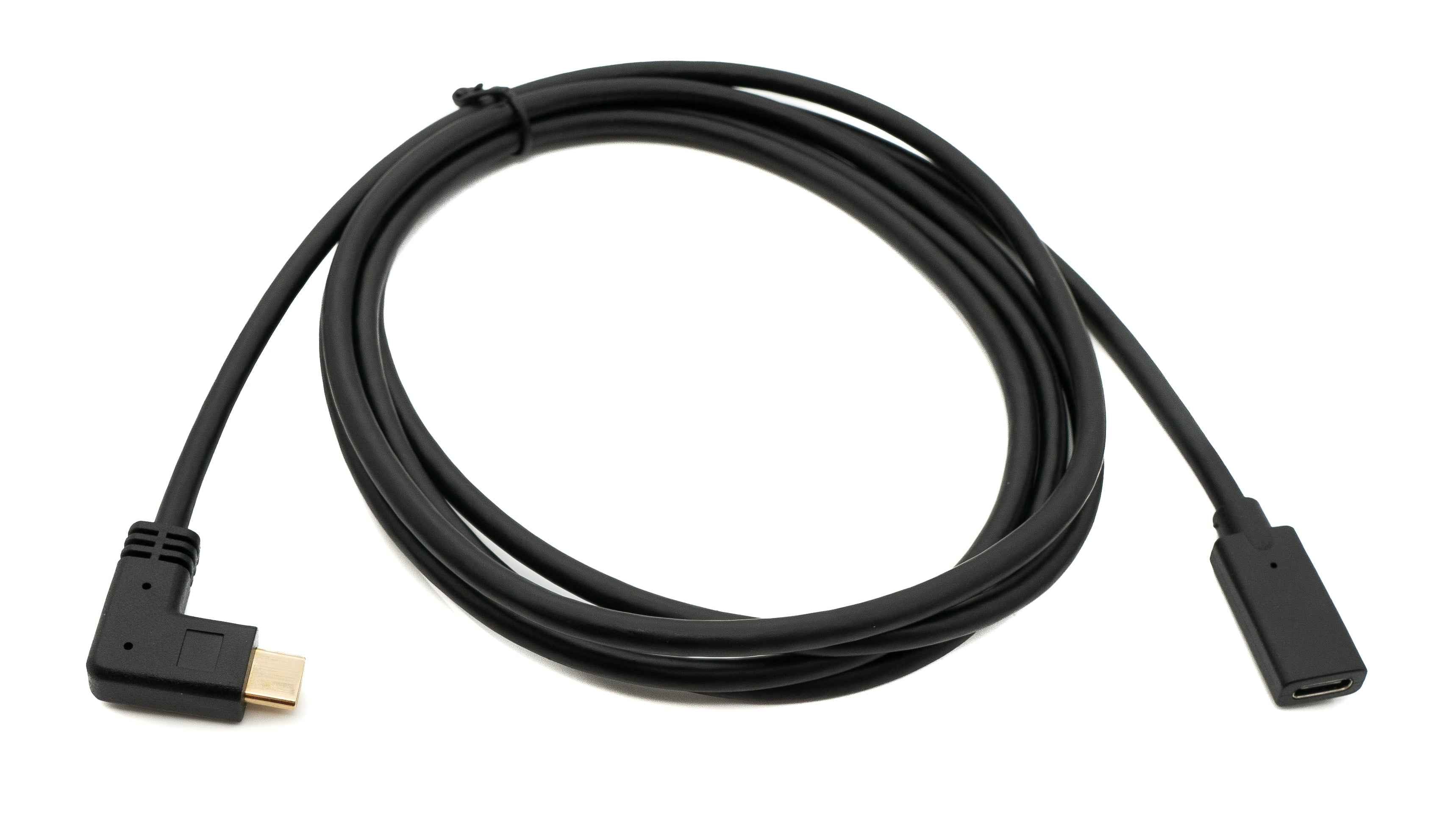 SYSTEM-S USB 3.1 Gen 2 Kabel 1,8 m Typ C Stecker zu Buchse Winkel in Schwarz
