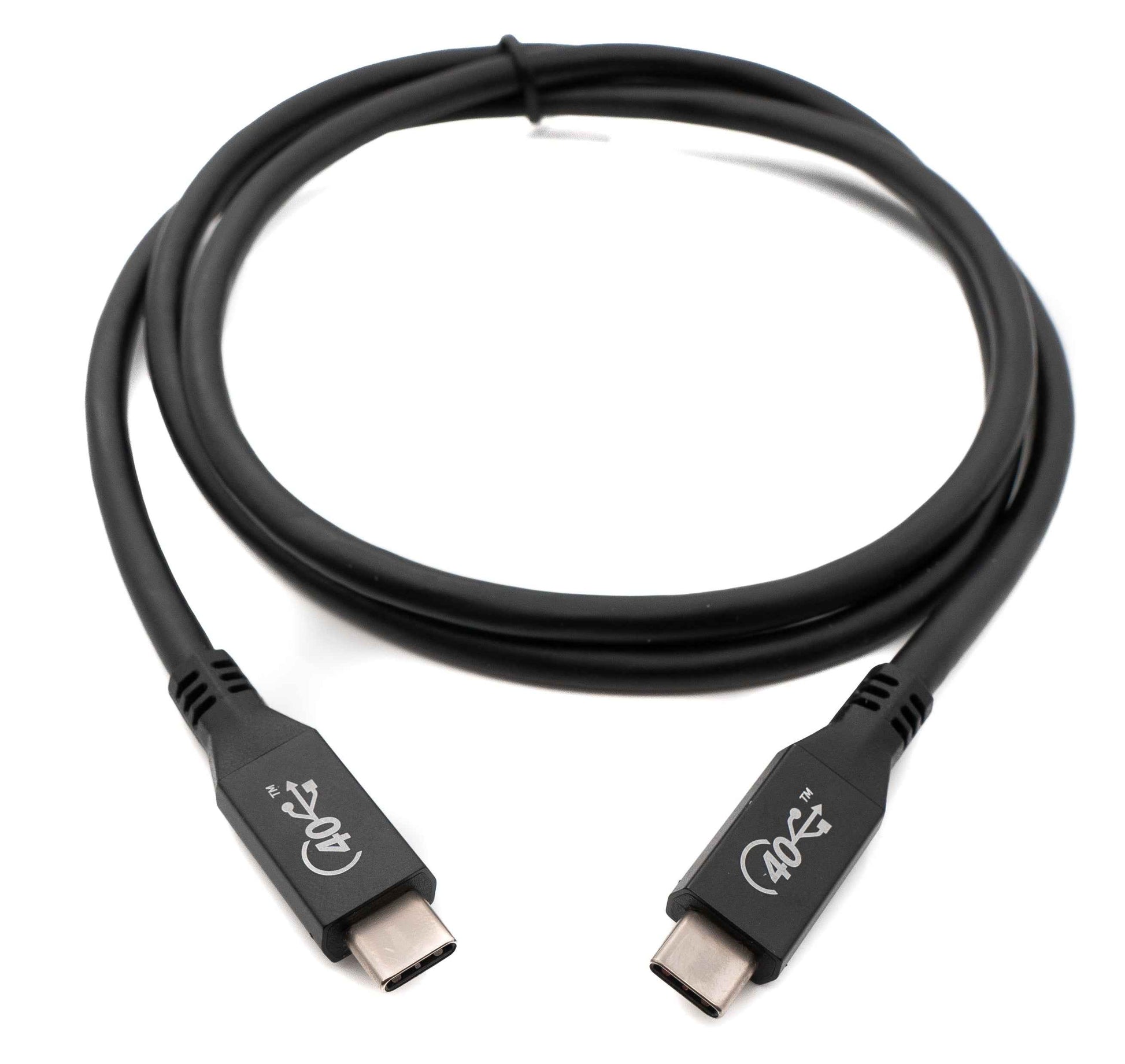 SYSTEM-S USB4 USB Kabel 100 cm Typ C Stecker zu Stecker 40 Gbit/s USB 4.0  in Schwarz