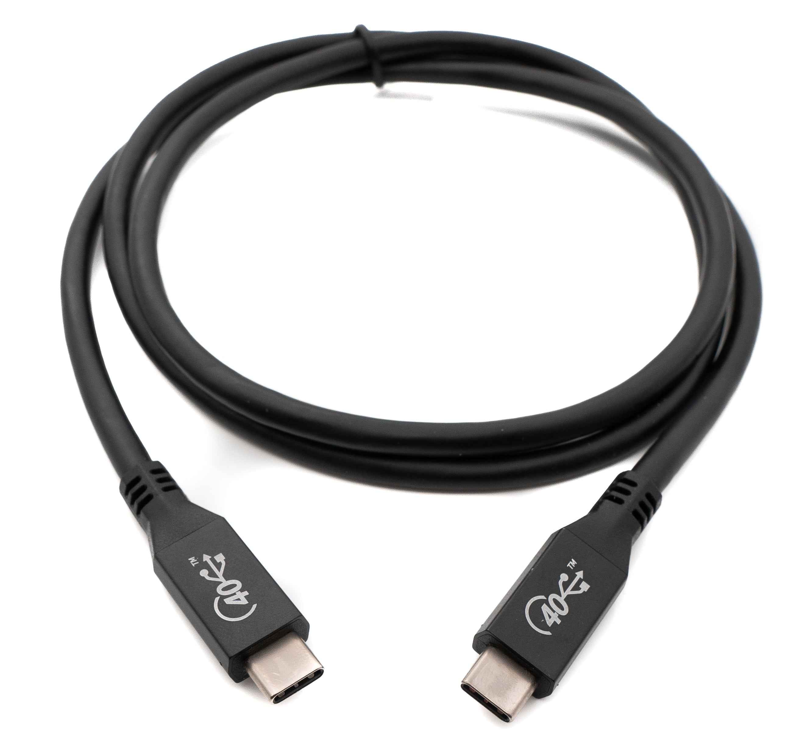 SYSTEM-S USB4 USB Kabel 100 cm Typ C Stecker zu Stecker 40 Gbit/s USB 4.0  in Schwarz