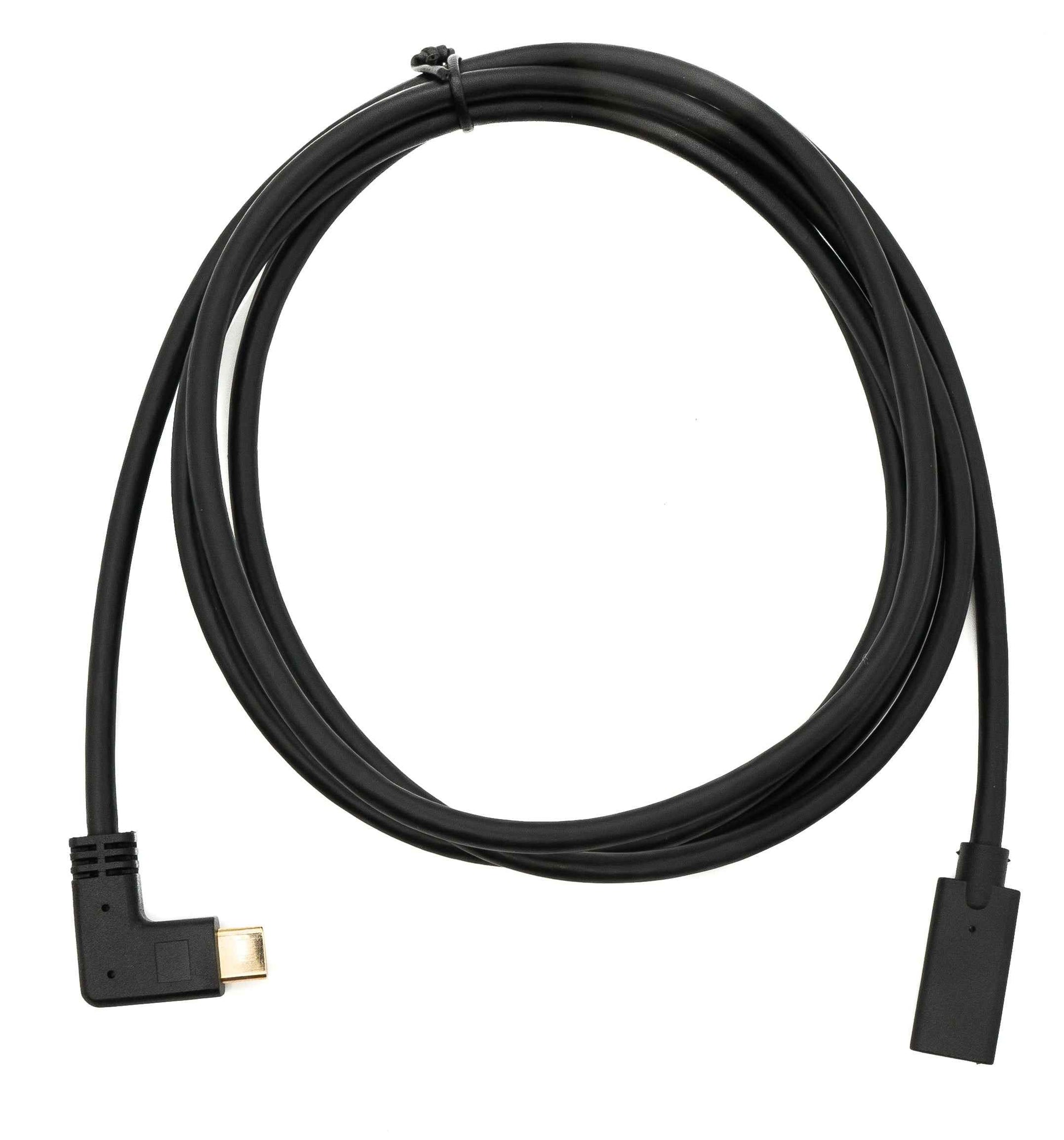 SYSTEM-S USB 3.1 Gen 2 Kabel 1,8 m Typ C Stecker zu Buchse Winkel in Schwarz