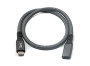 SYSTEM-S USB4 USB Kabel 50 cm Typ C Stecker zu Buchse 40 Gbit/s USB 4.0 geflochten in Grau