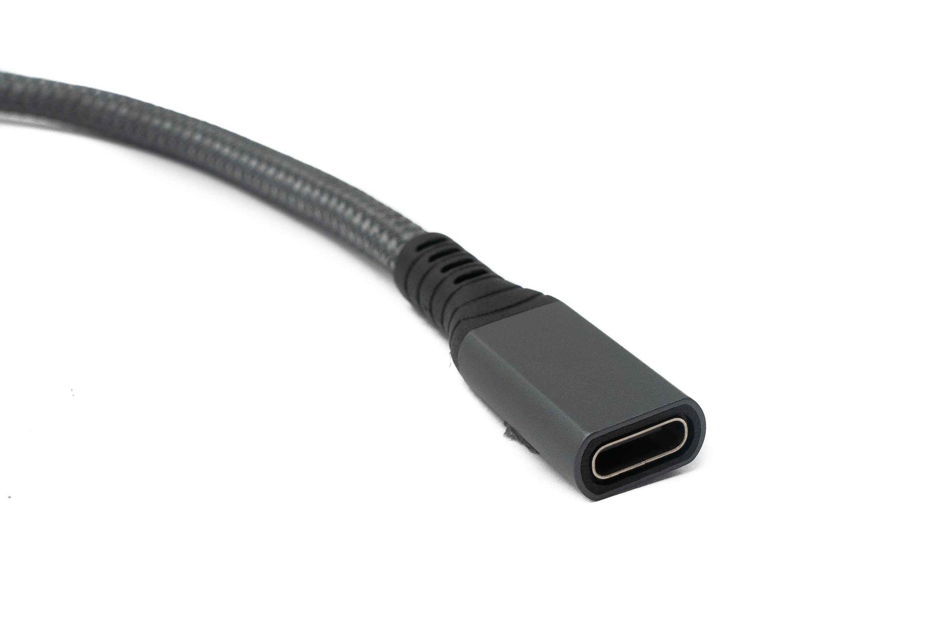 SYSTEM-S USB4 USB Kabel 80 cm Typ C Stecker zu Buchse 40 Gbit/s USB 4.0 geflochten in Grau
