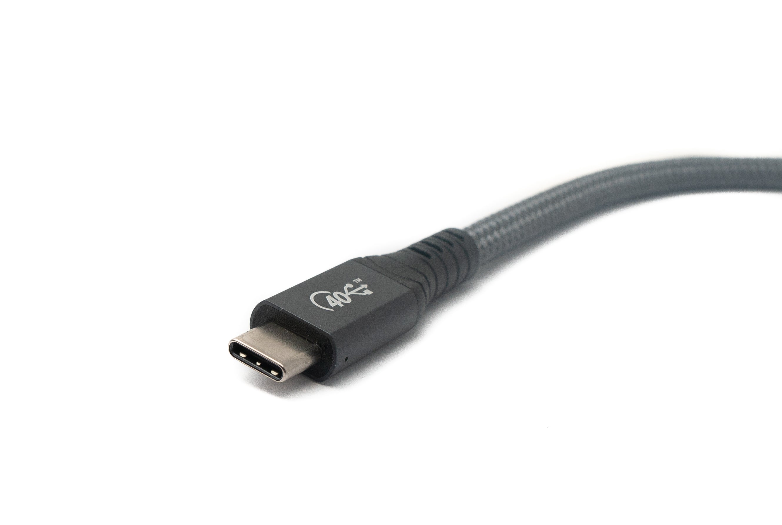 USB4 Kabel Typ C Stecker zu Buchse 50 cm 40 Gbit/s geflochten grau | SYSTEM-S