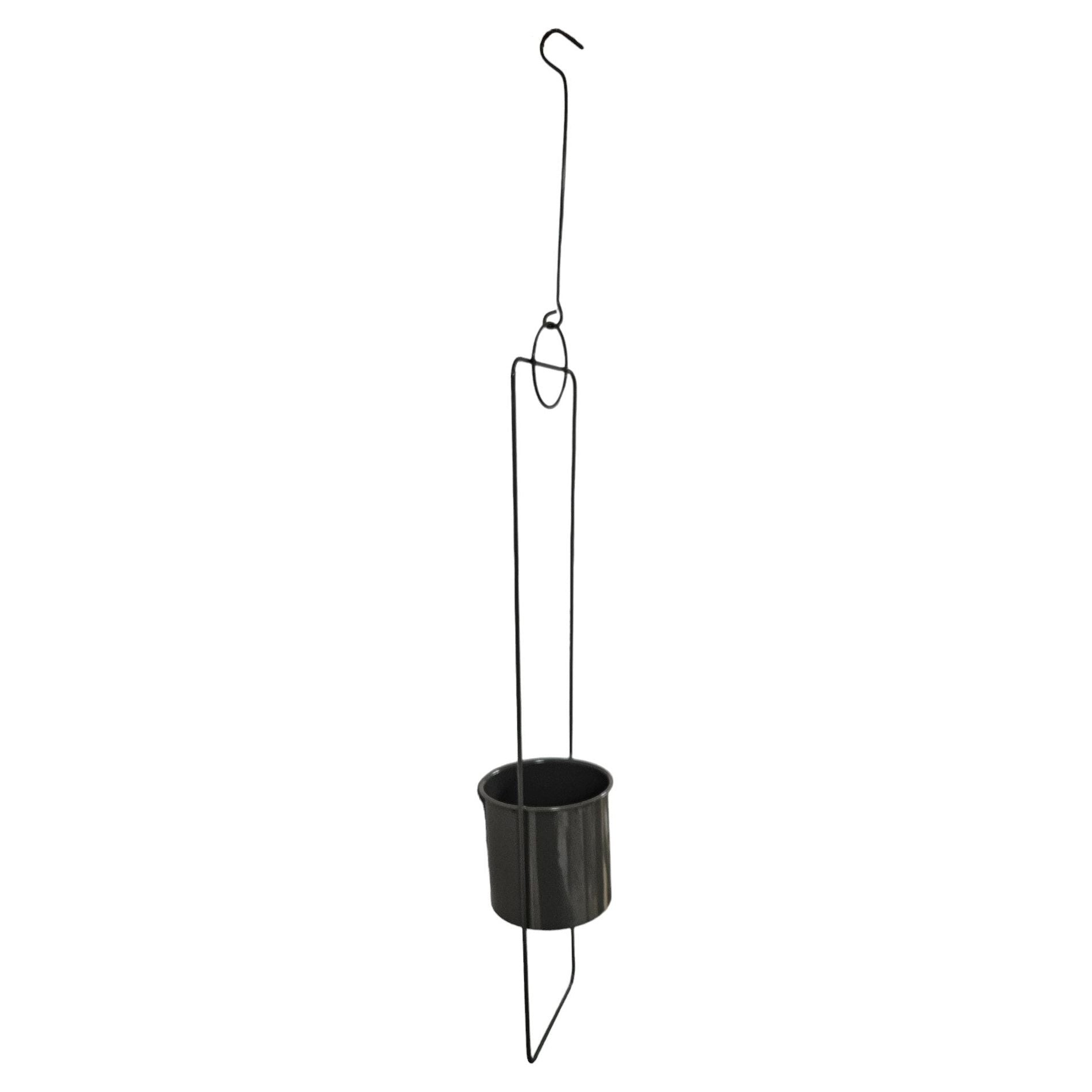 Blumenampel hängend Metall grau 90 cm Höhe Topf Ø 12 cm | Miamonda