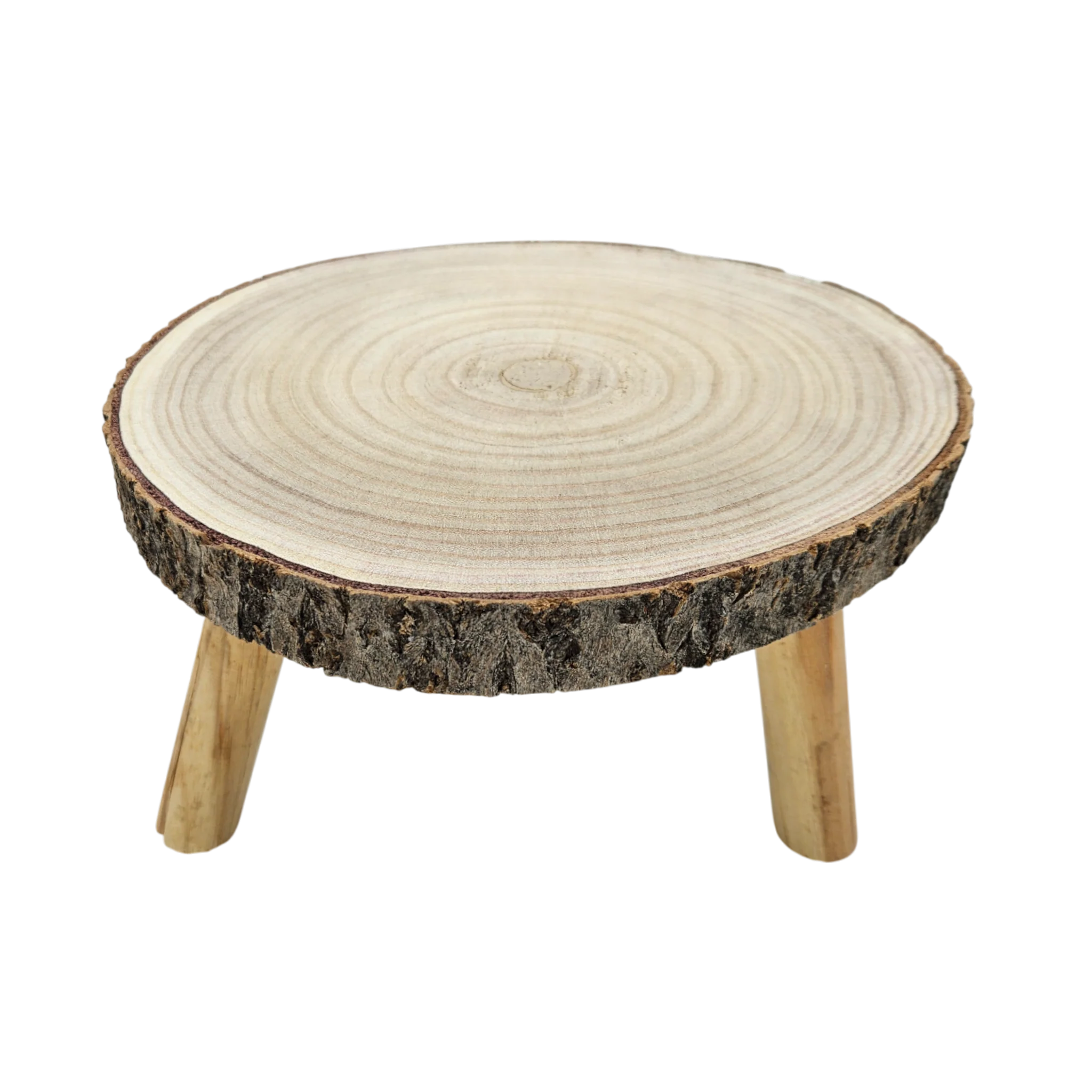 Baumscheibe auf Füßen Kerzentablett natur Holz rund 20-26 cm | Miamonda
