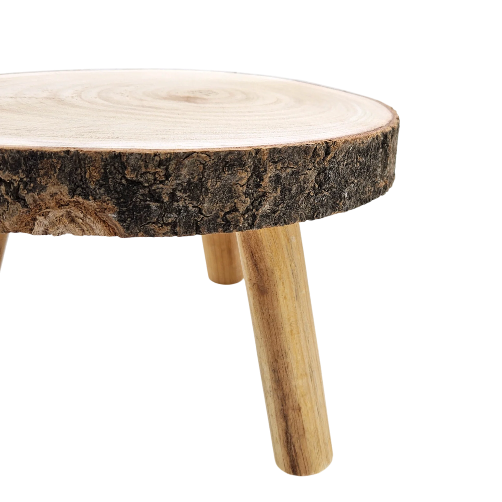 Baumscheibe auf Füßen Kerzentablett natur Holz rund 20-26 cm | Miamonda