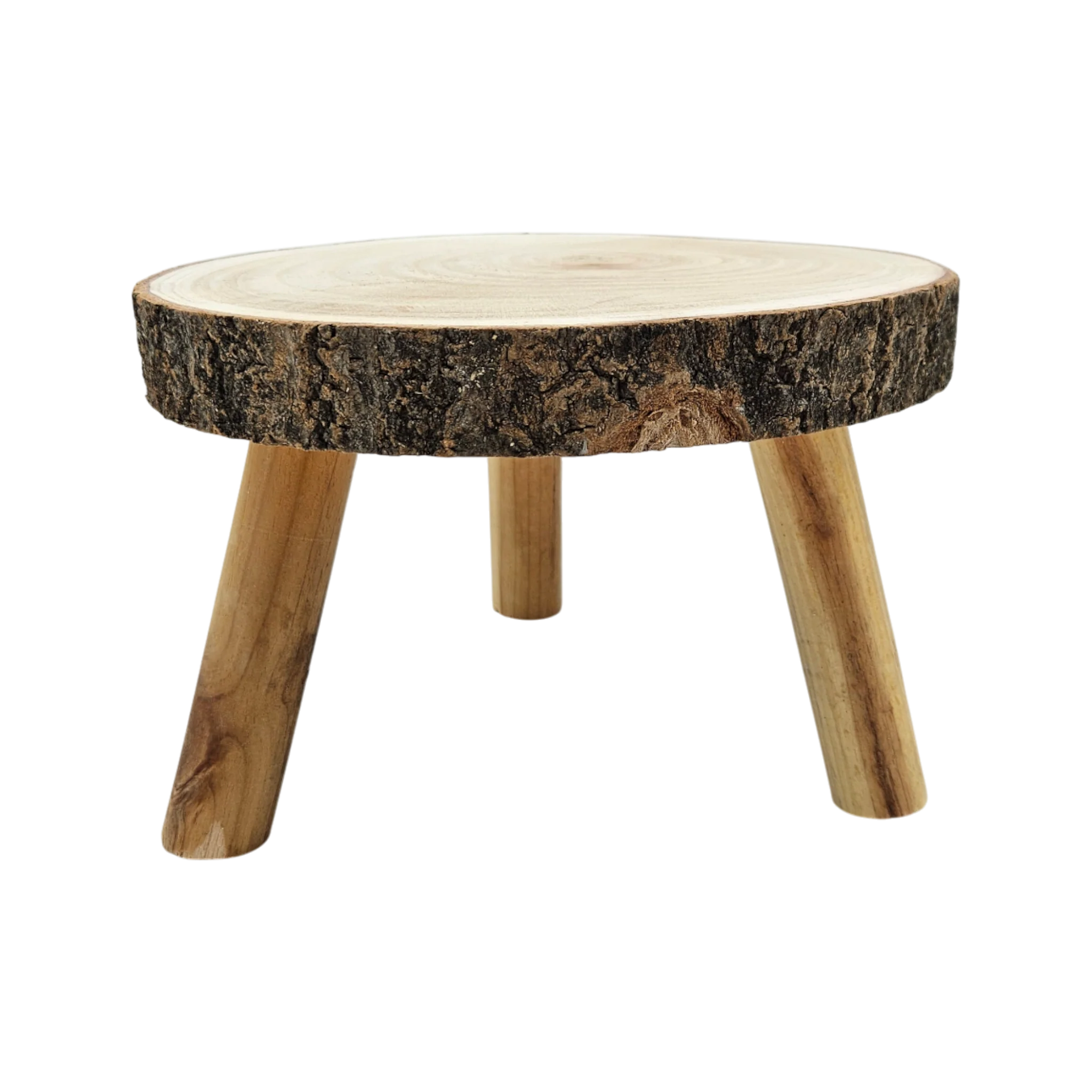 Baumscheibe auf Füßen Kerzentablett natur Holz rund 20-26 cm | Miamonda