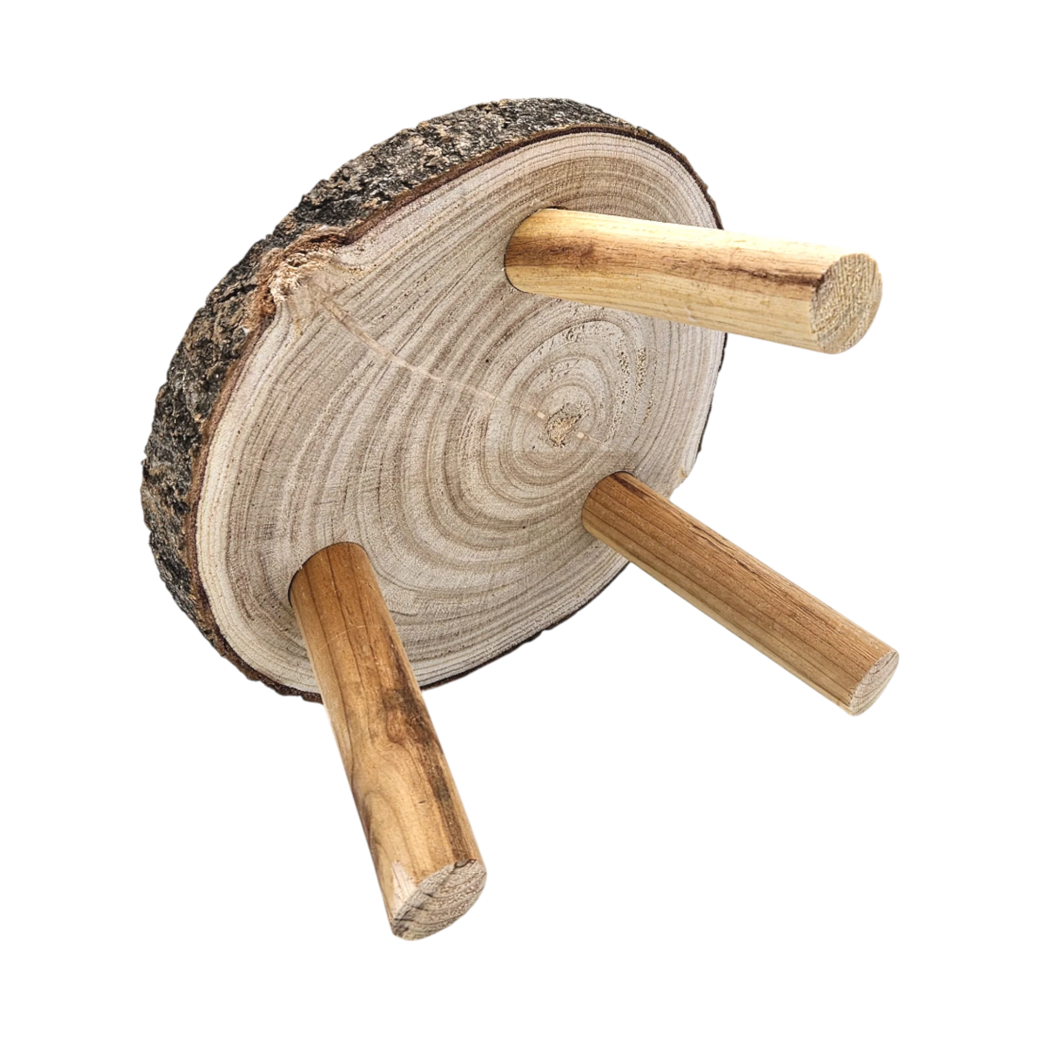 Baumscheibe auf Füßen Kerzentablett natur Holz rund 20-26 cm | Miamonda