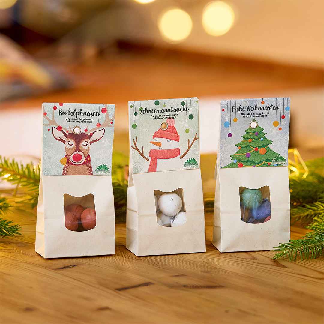 Saatkugeln Weihnachten 3er-Set 19 Wildblumensorten mehrfarbig | Die Stadtgärtner