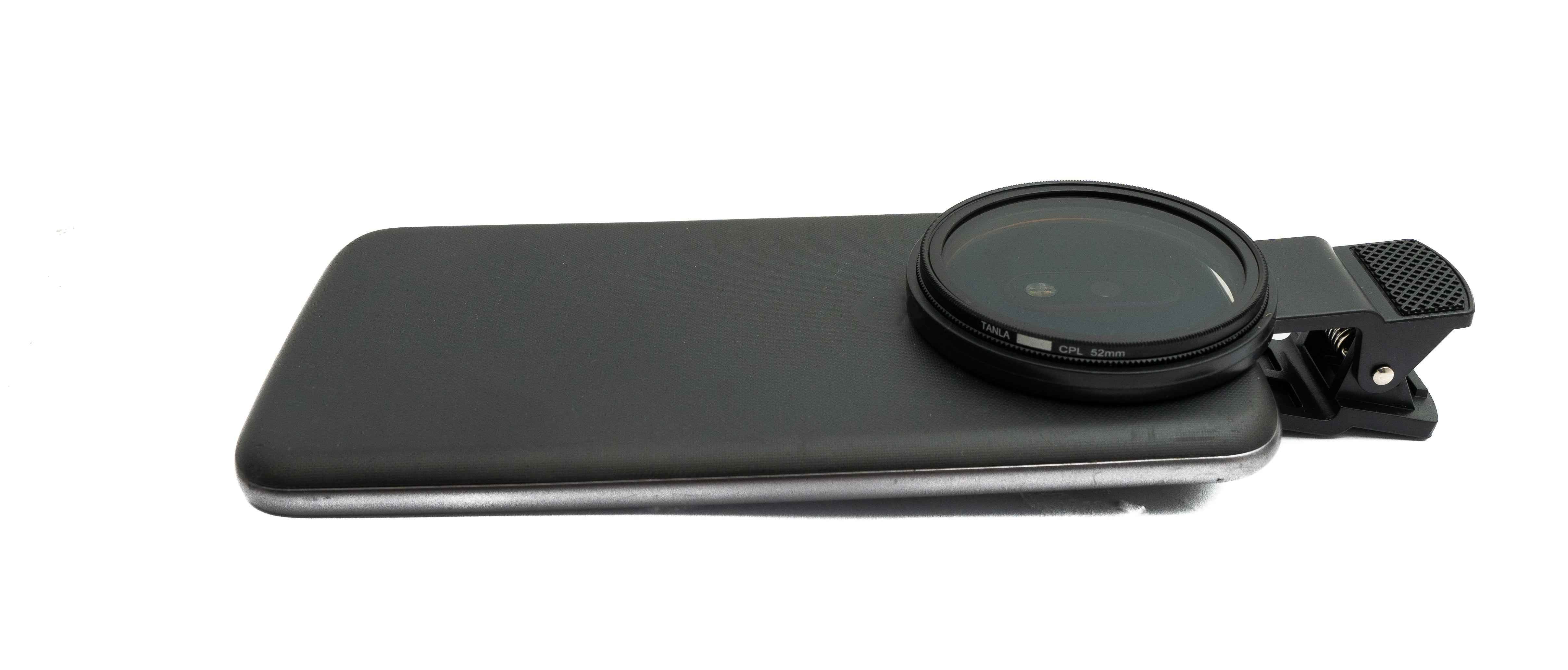 SYSTEM-S CPL 52 mm Filter Circular Polarizer Linse mit Clip für Smartphone in Schwarz