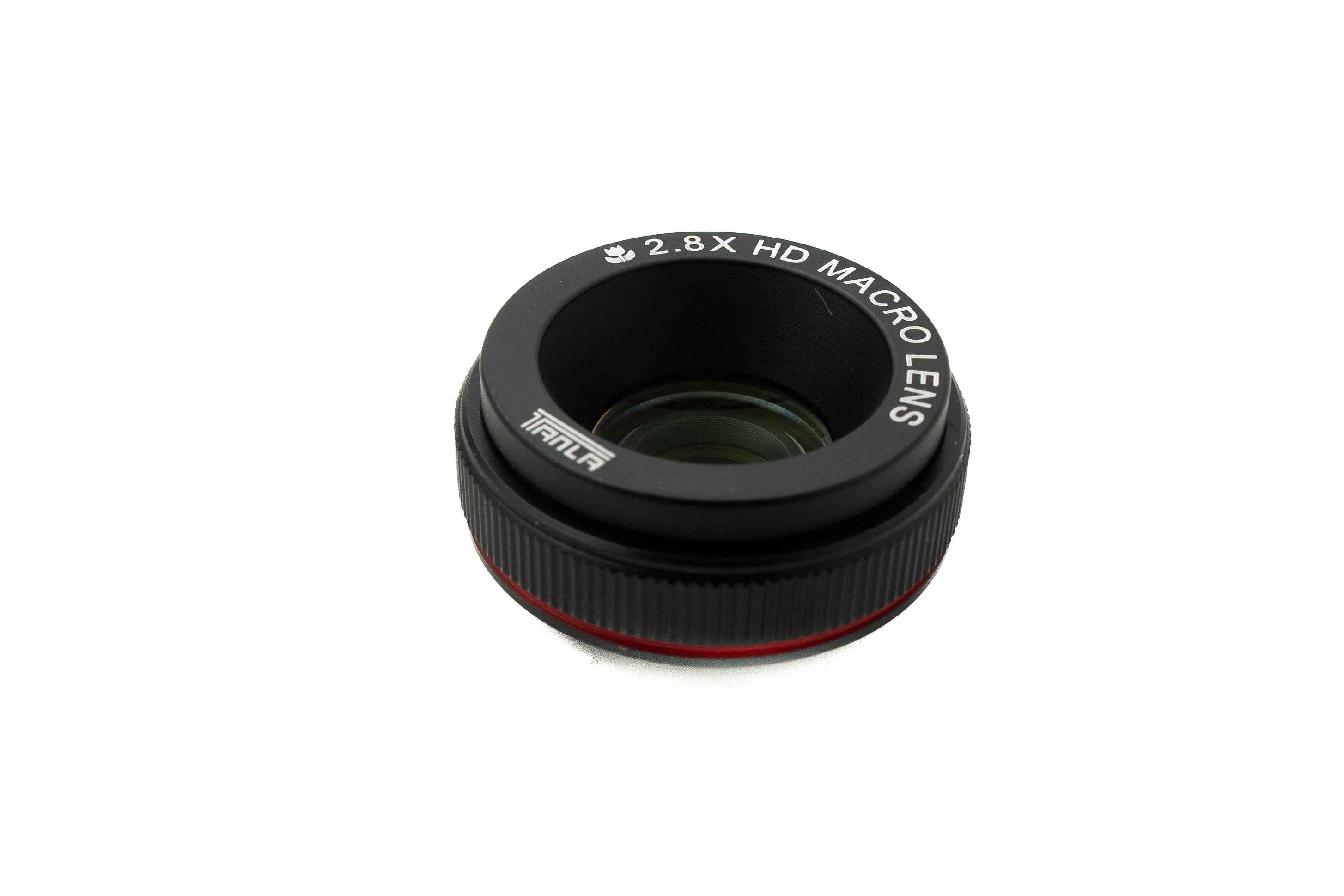 SYSTEM-S Makro Linse 2,8x 37 mm HD Filter mit Hülle für iPhone 15 Pro Max in Schwarz Grau