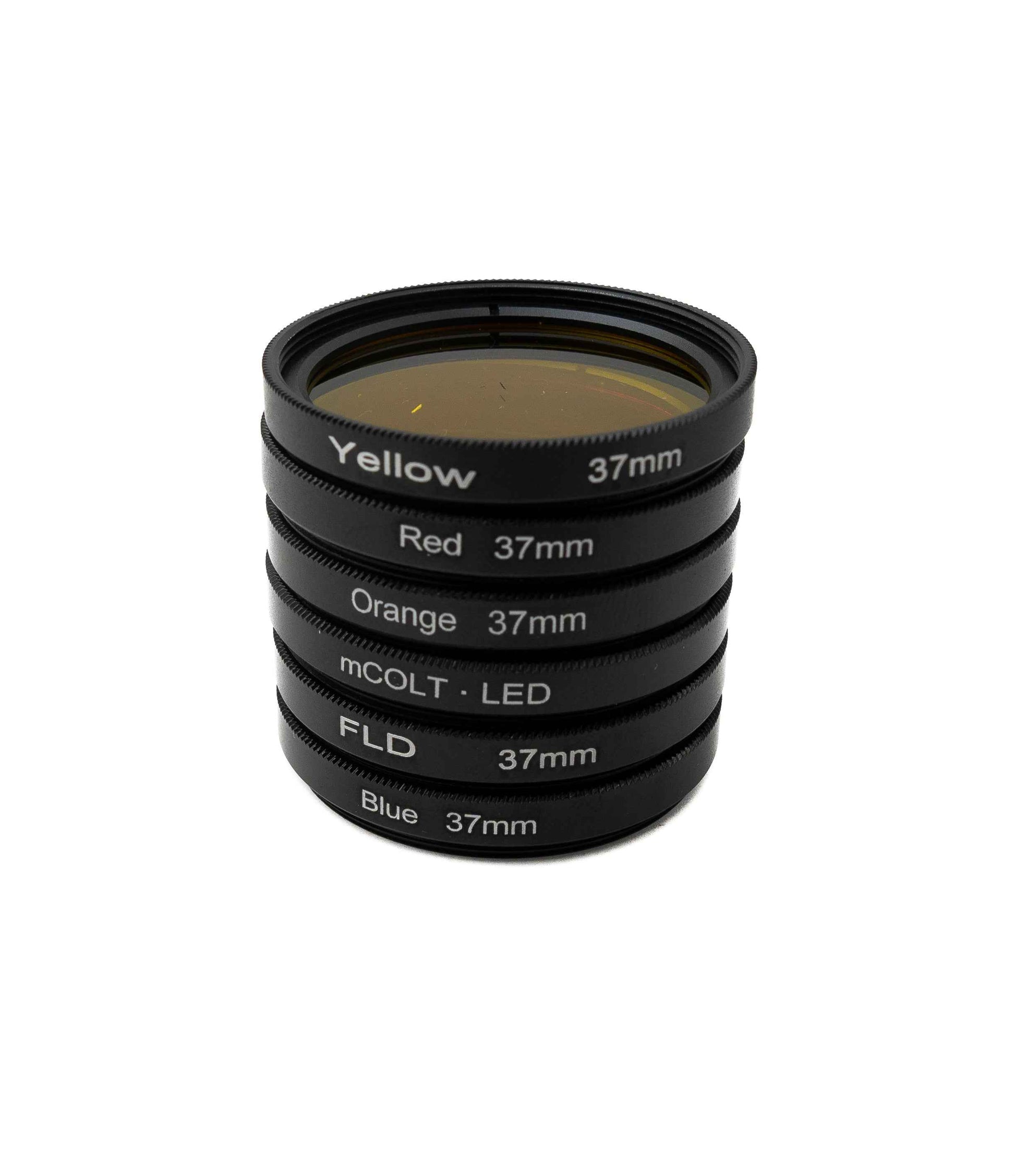 SYSTEM-S Farbfilter Set 37 mm 6 Stück Farbe Linse Filter mit Gewinde Hülle für iPhone 15 Pro Max