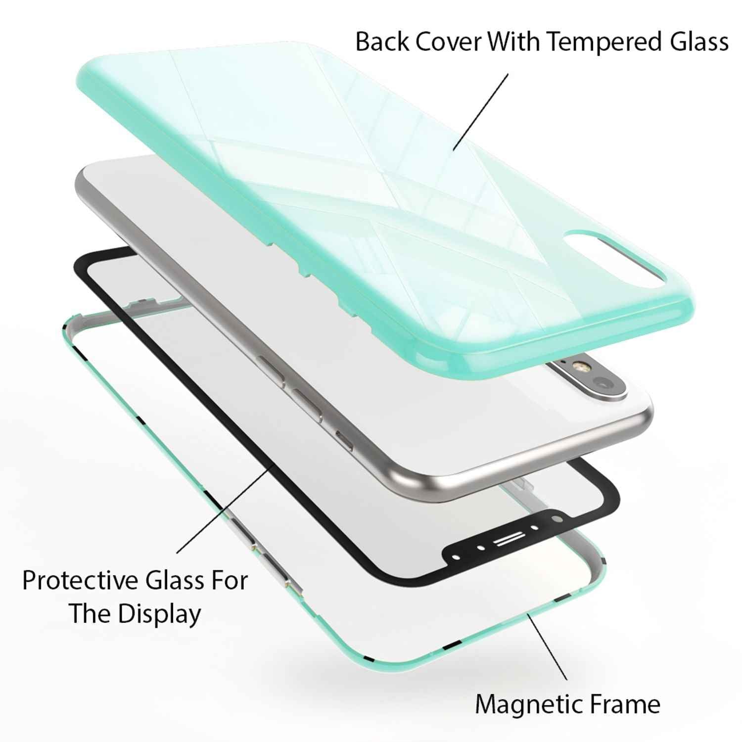 NALIA 360° Magnet Hülle für iPhone XS Max, Slim Hard Case mit Display Schutz