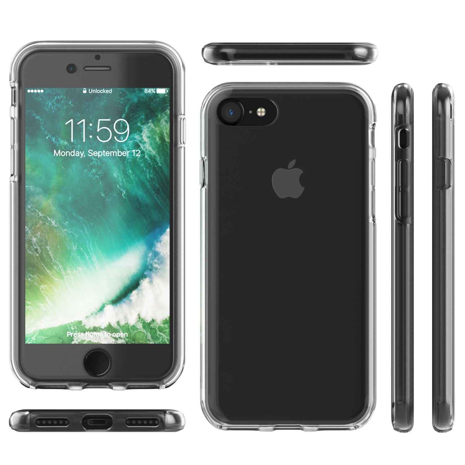 NALIA 360° Handy Hülle für iPhone SE 2022 / SE 2020 / 8 / 7, Case Cover Schutz