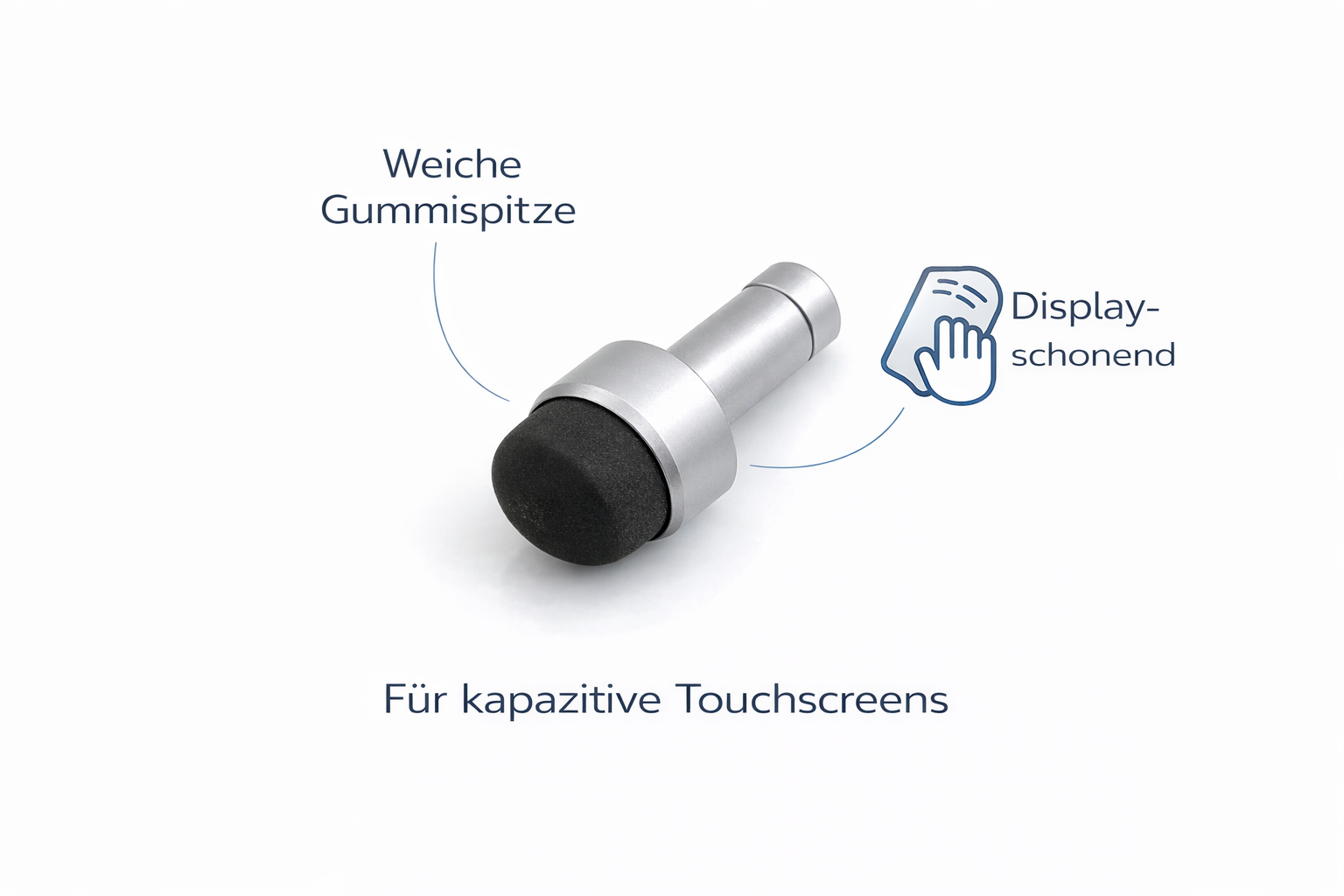 Mini Stylus Touch Pen silber 2 cm für Touchscreen-Geräte | System-S