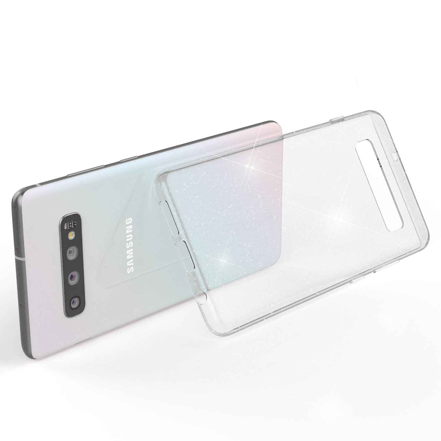 NALIA Glitter Hülle kompatibel mit Samsung Galaxy S10, Glitzer Case Handyhülle