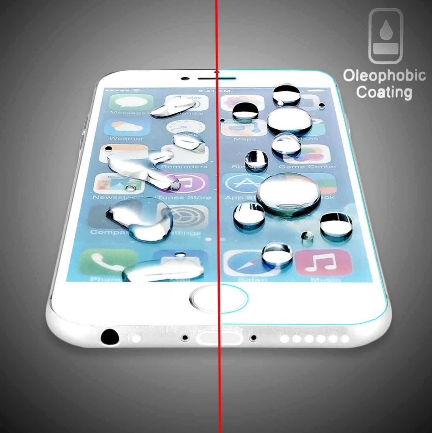 NALIA Schutzglas für Apple iPhone 6 Plus 6S Plus, 9H Full Cover Echt Hartglas