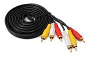 SYSTEM-S Cinch 3 RCA Kabel 3 m Stecker zu Stecker Stereo & Composite AV Schwarz