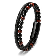 Passion Armband aus rotem Tigerauge und Leder