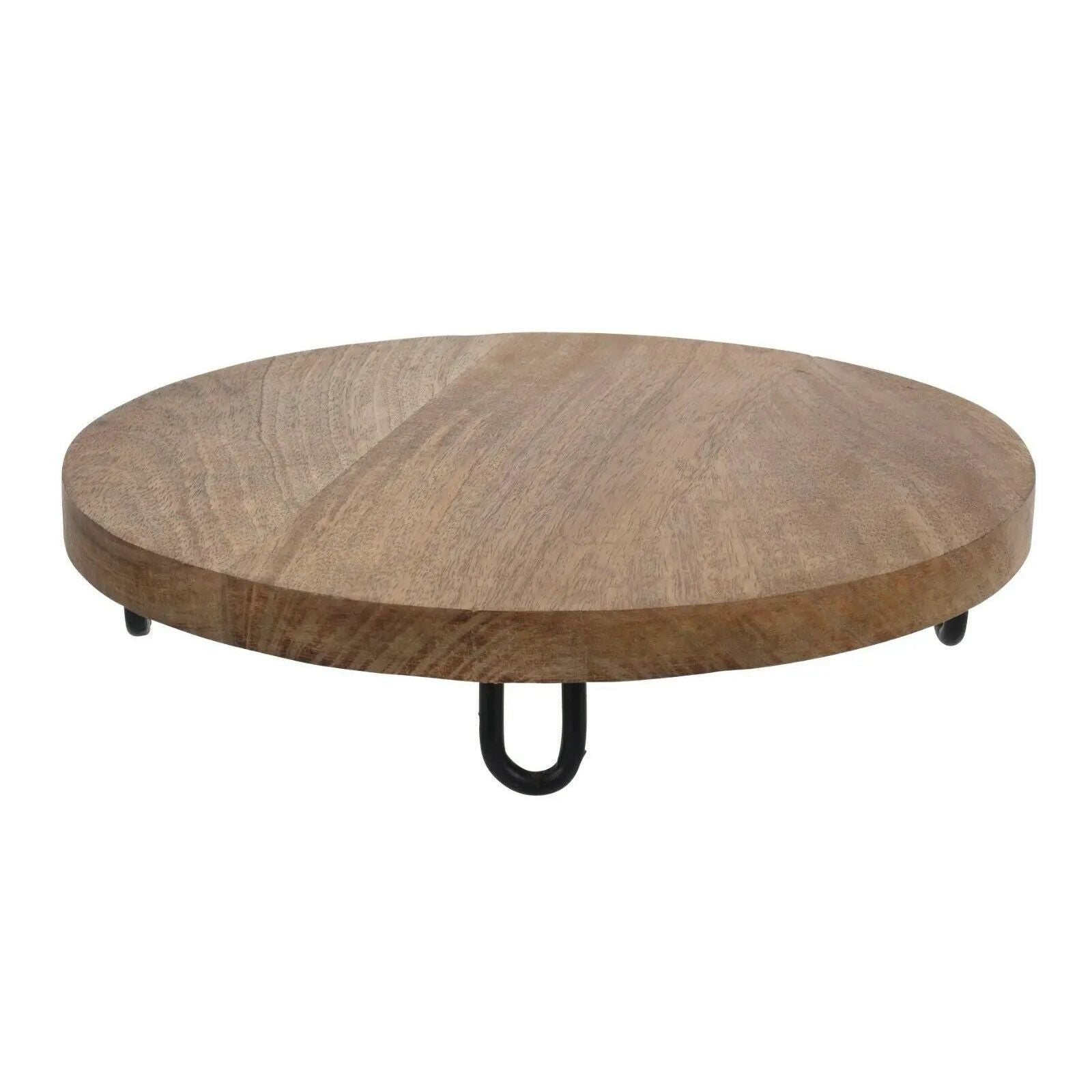 Dekobrett aus Mango Holz, Ø 30 cm, mit Füßen, rustikales Design