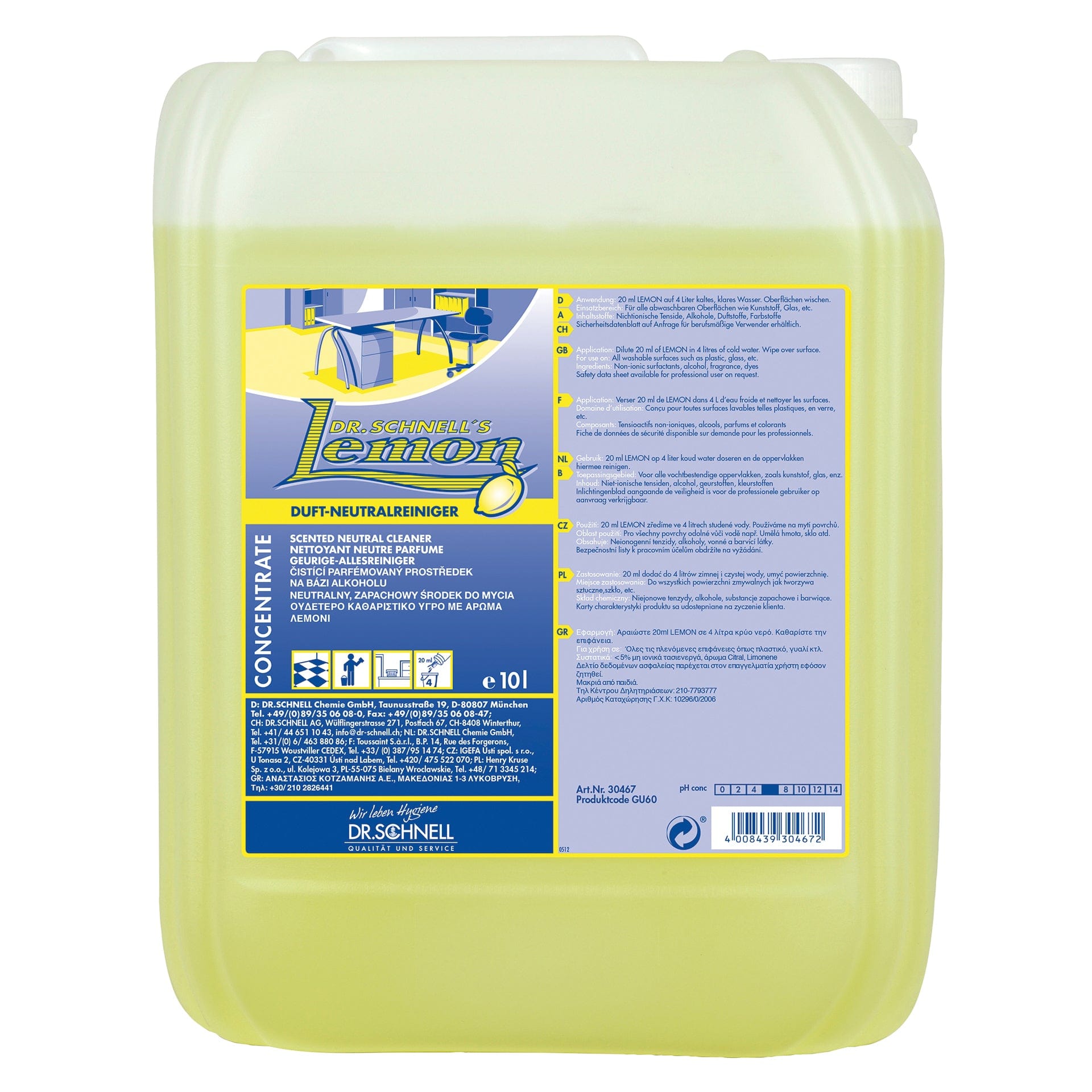 Dr. Schnell Lemon Duft-Neutralreiniger mit Sprühkopf, ideal zur Reinigung von Oberflächen