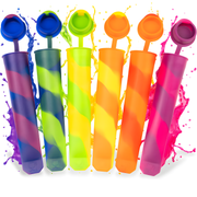 Wiederverwendbare Silikon-Eisformen in bunten Farben, 6 Stück, ideal für kreative Eisideen