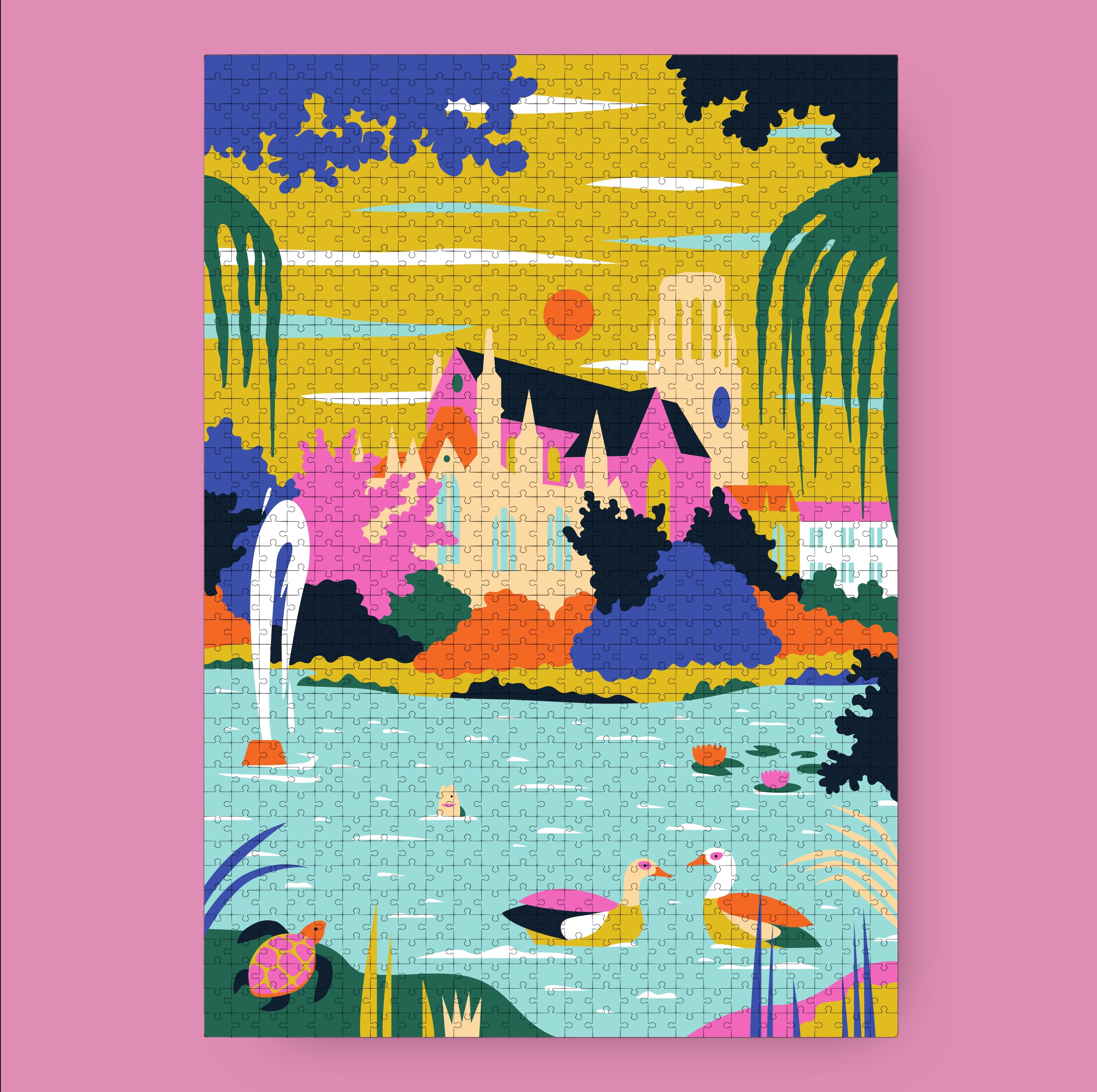 Feuersee, roter Keramiktopf von oben mit glatter Textur und modernem Stil