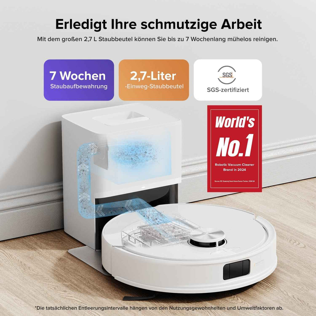 Roborock Q10 S5+ Saug- und Wischroboter mit Auto-Entleerungsstation