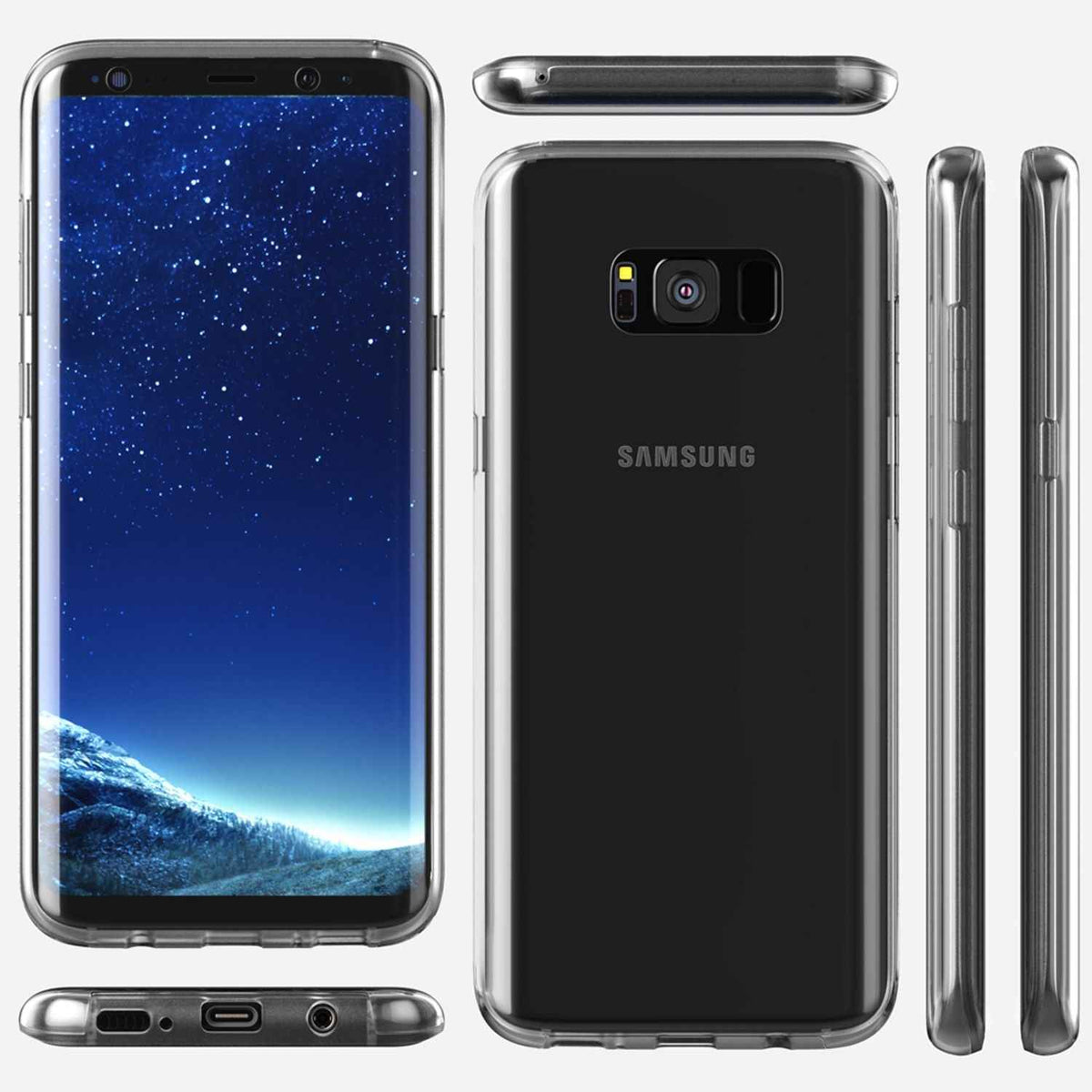 NALIA 360 Grad Handy Hülle für Samsung Galaxy S8, Full Cover Silikon Bumper Etui