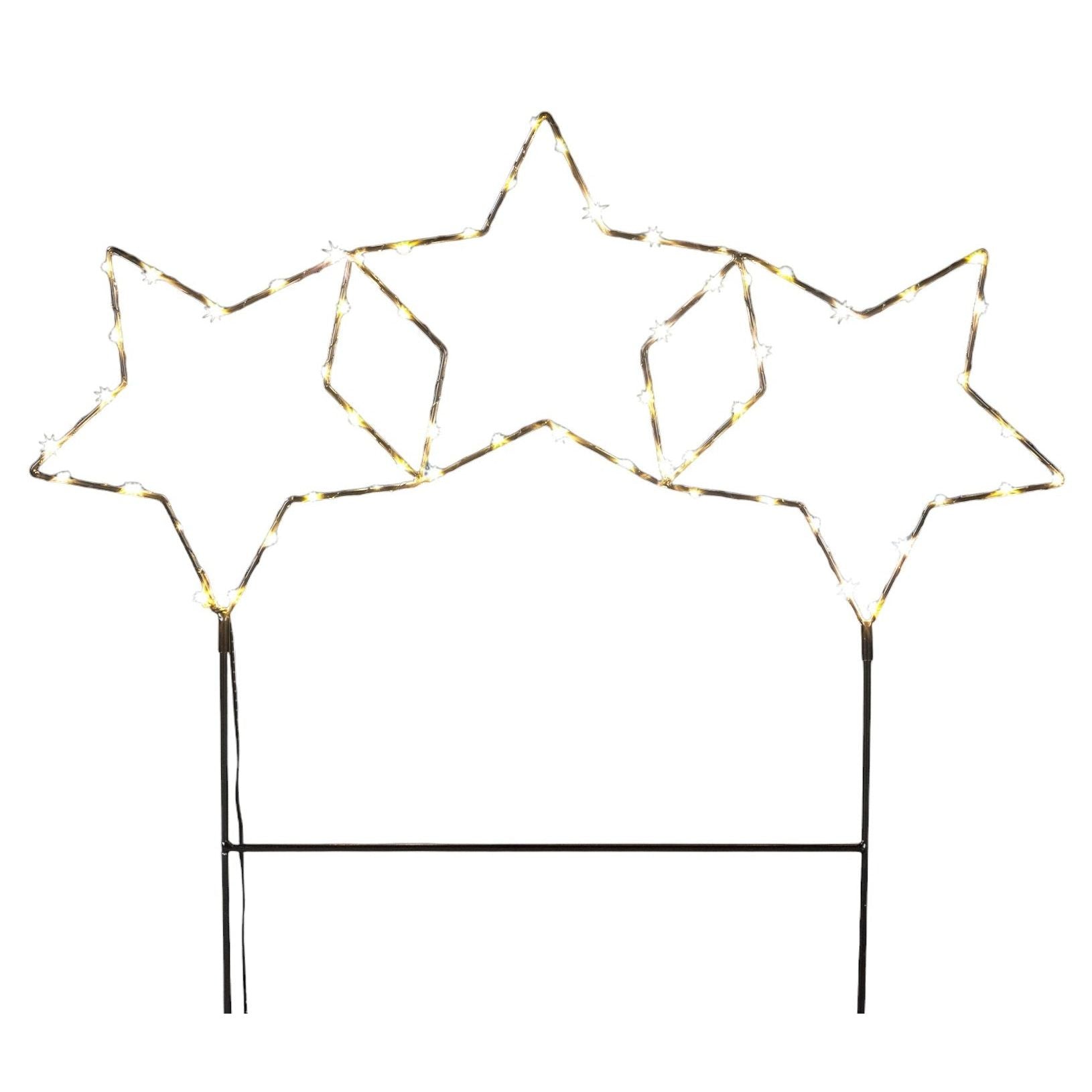 Gartenstecker Stern LED Weihnachtsbeleuchtung warmweiß 60x60 cm Metall